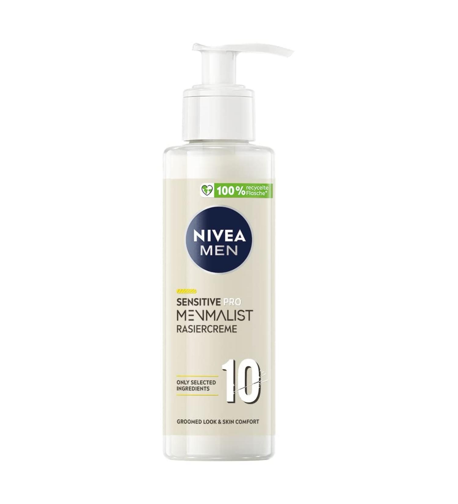Nivea Men Sensitive Shaving Cream 200ml | Mild Formula with 10 Ingredients | Transparent Gel for All Beard Types - Buy Online on GoSupps.com