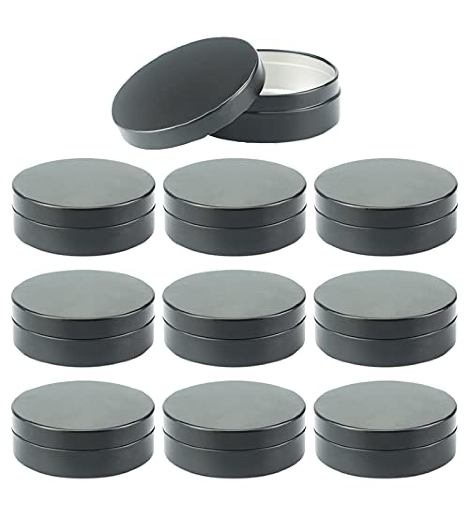 Zeoabsy 12-Pack 100ml Black Aluminum Tin Cans - Perfect for DIY Ointments Candles Cosmetics & Shaving Soap - Durable Stylish Storage Solutions - Buy Online on GoSupps.com