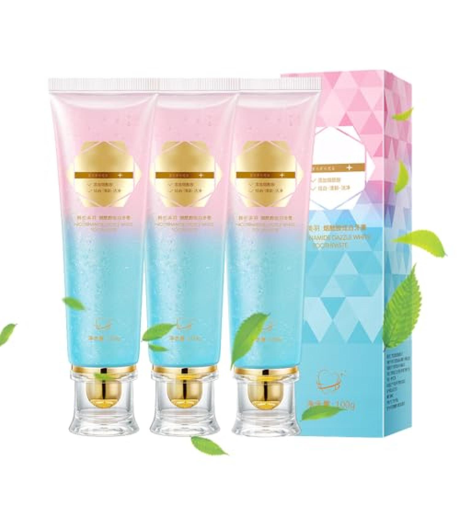 Radiant Whitening Toothpaste Niacinamide Whitening Toothpastes Nicotinamide Dazzling White Toothpastes Remove Tooth Stains Fresh Breath (3PCS) - Buy Online on GoSupps.com