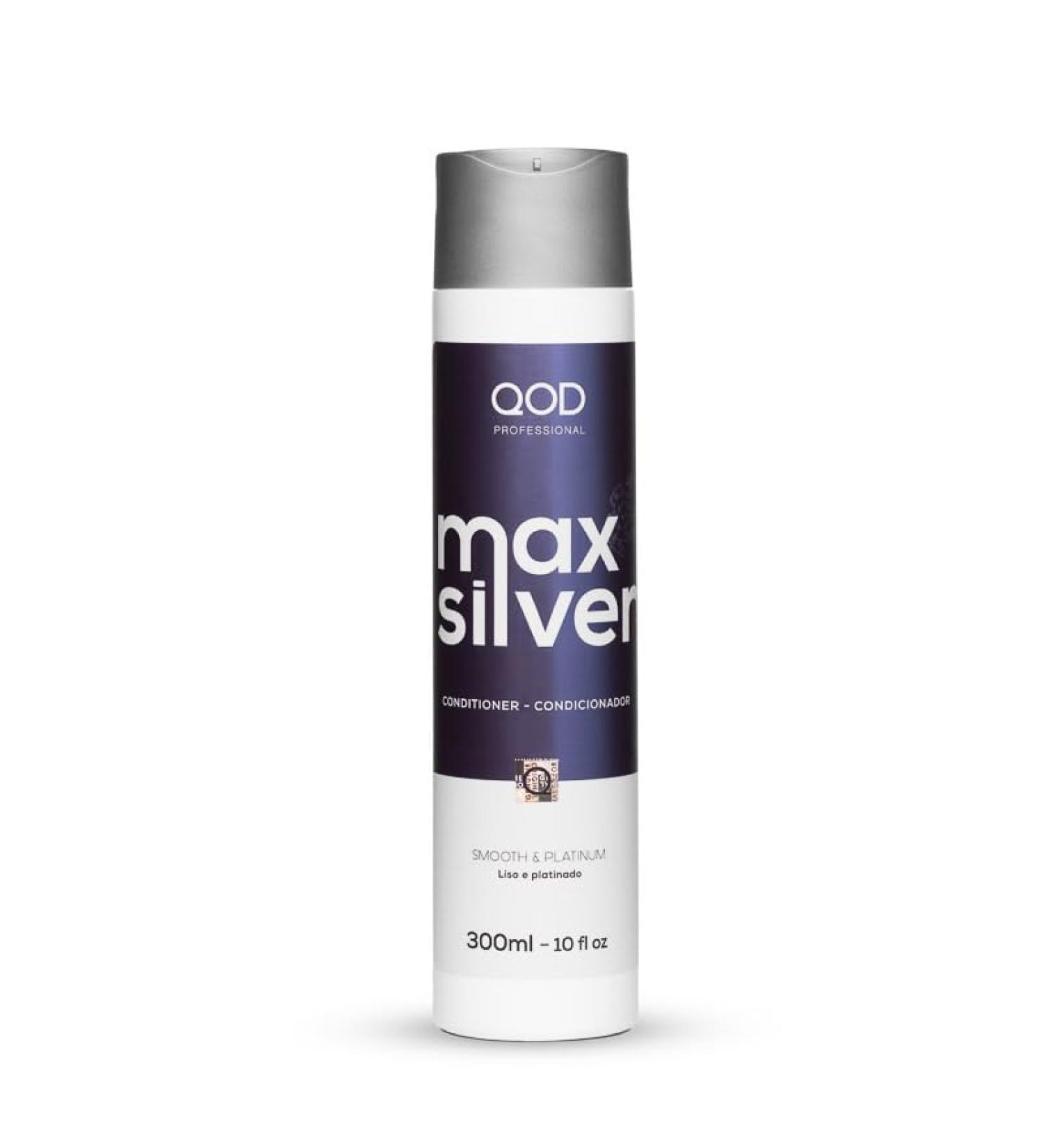 QoD Max Silver Conditioner 300ml - Violet Pigments for Blonde Streaked & Gray Hair - Prolong Smoothness for Straightened Hair - Buy Online on GoSupps.com