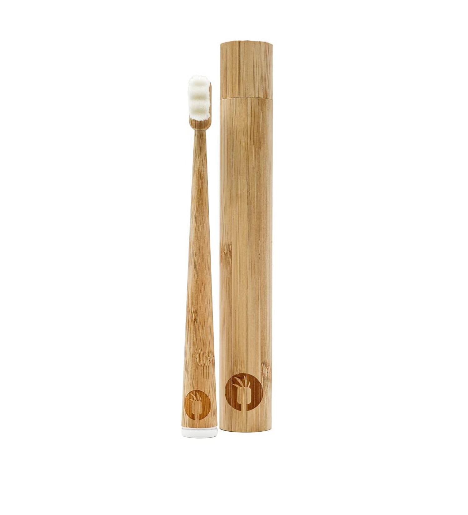 Toni Fresh Travel Set - Eco-Friendly Bamboo Toothbrush (White) | International Shipping Available - Buy Online on GoSupps.com