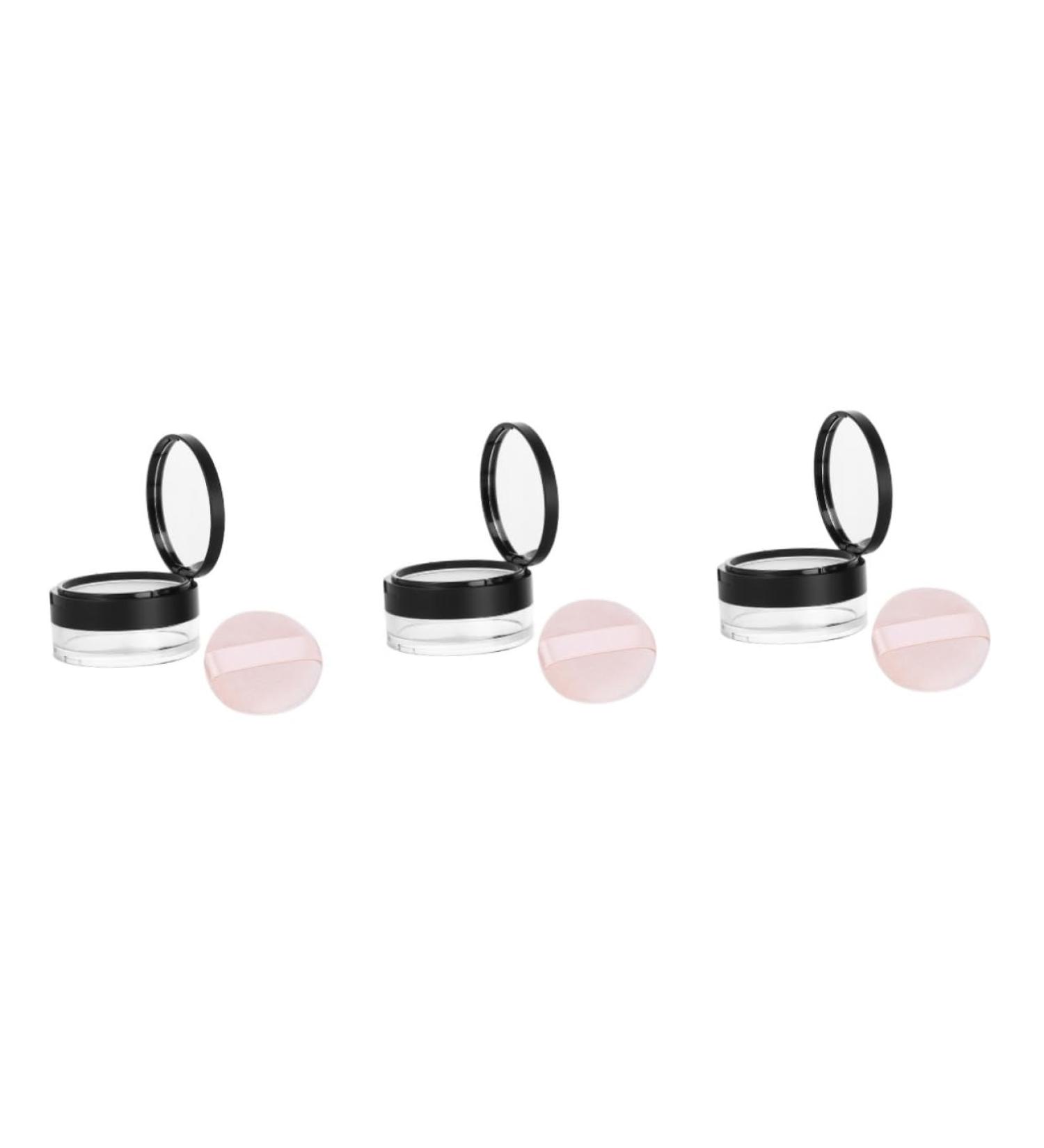 FOMIYES 3 Pcs Makeup Containers Travel Cosmetic Containers Powder Case for Travel Powder Puff Loose Powder - Buy Online on GoSupps.com