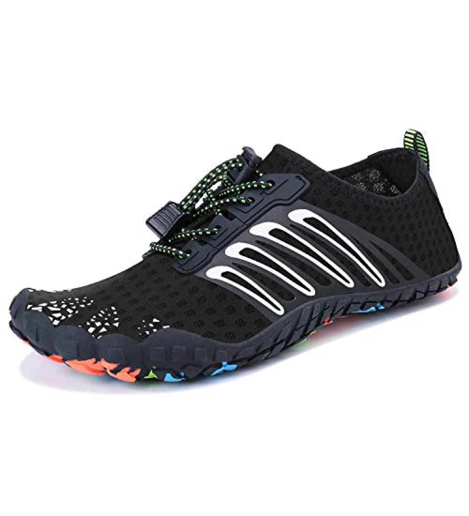 PENGCHENG Water Shoes Quick Dry Barefoot Athletic for Swim Diving Surf Yoga - Black - Buy Online on GoSupps.com