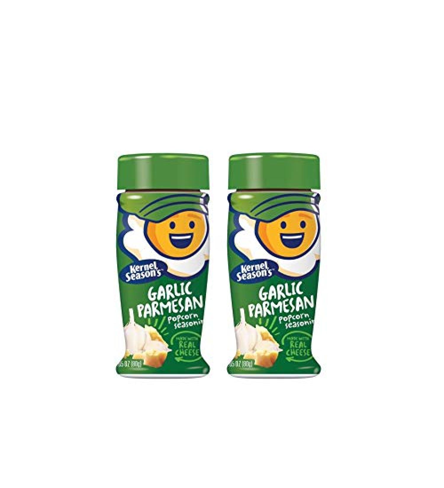 Kernel Season's Popcorn Seasoning, Garlic Parmesan Flavored Snack Seasoning Made with Real Cheese, Certified Gluten-Free (Pack of 2)