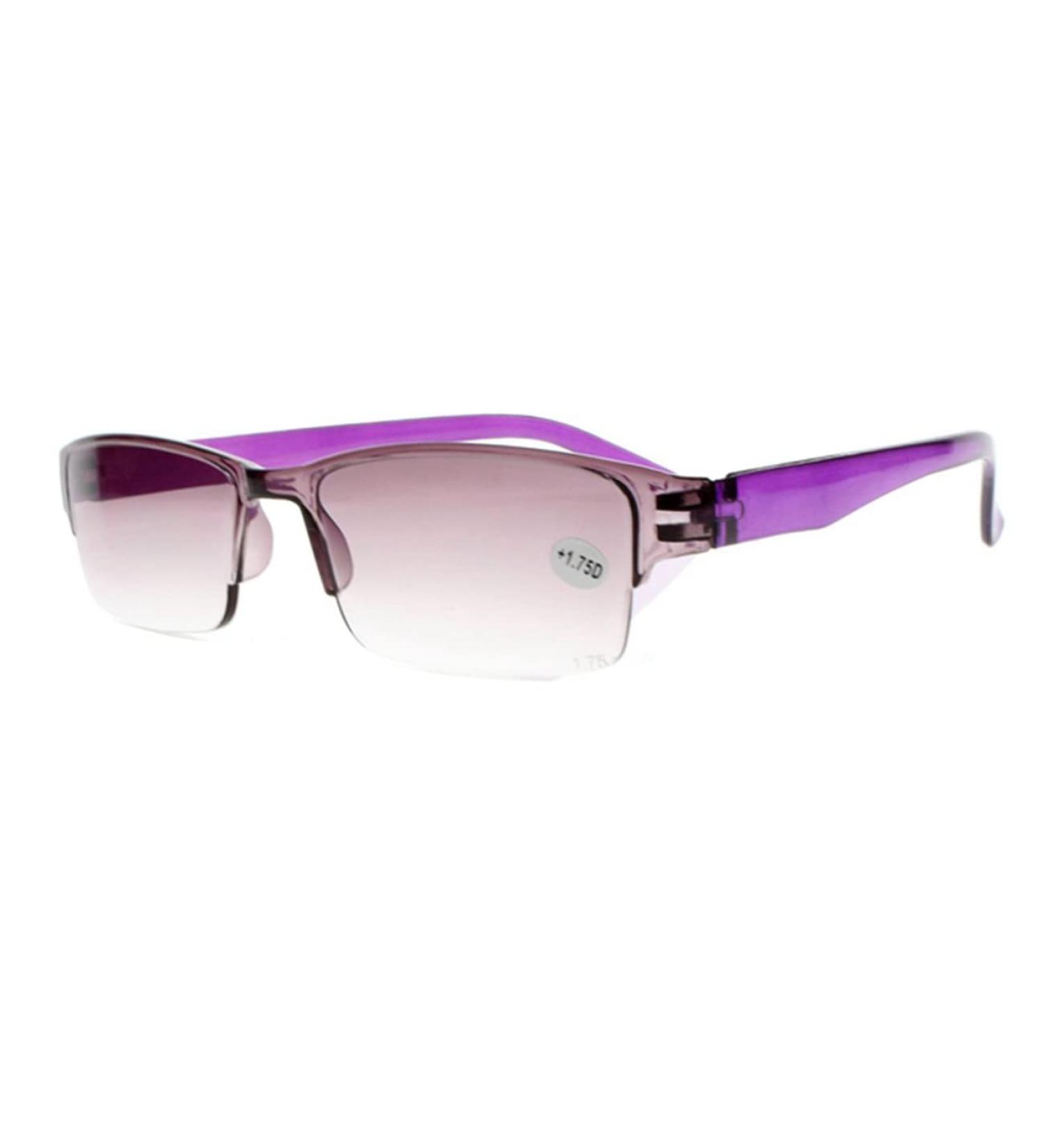 Men's & Women's Tinted Half Rim Reading Glasses - Gray Brown Purple - +1.0 to +4.0 Strengths - International Shipping Available - Buy Online on GoSupps.com
