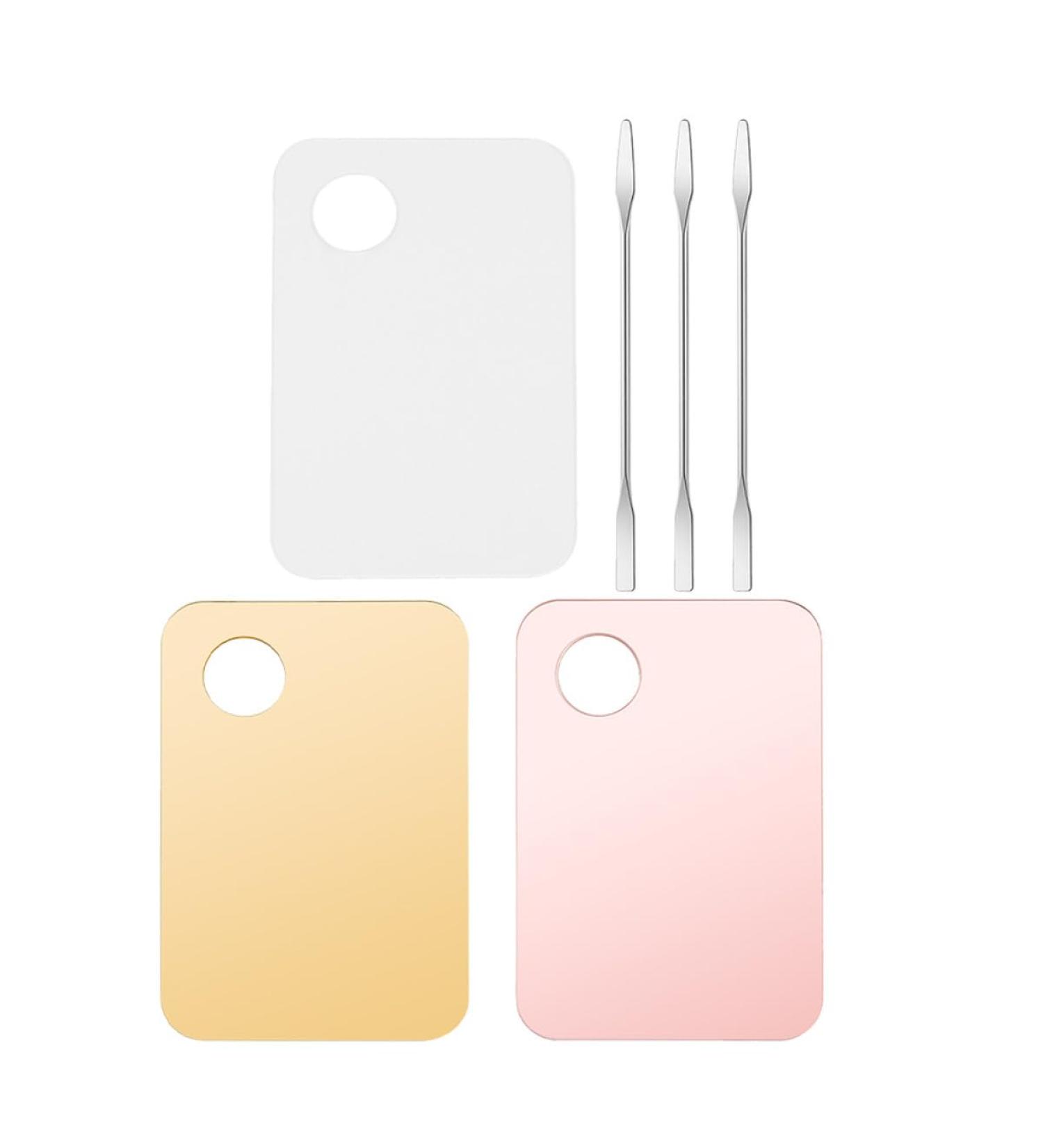3 Palettes de Maquillage Transparentes Dor es et Roses avec 6 Spatules en Acier Inoxydable Plateaux de M lange pour Fond de Teint et Fard Paupi res Outil de Maquillage - Buy Online on GoSupps.com