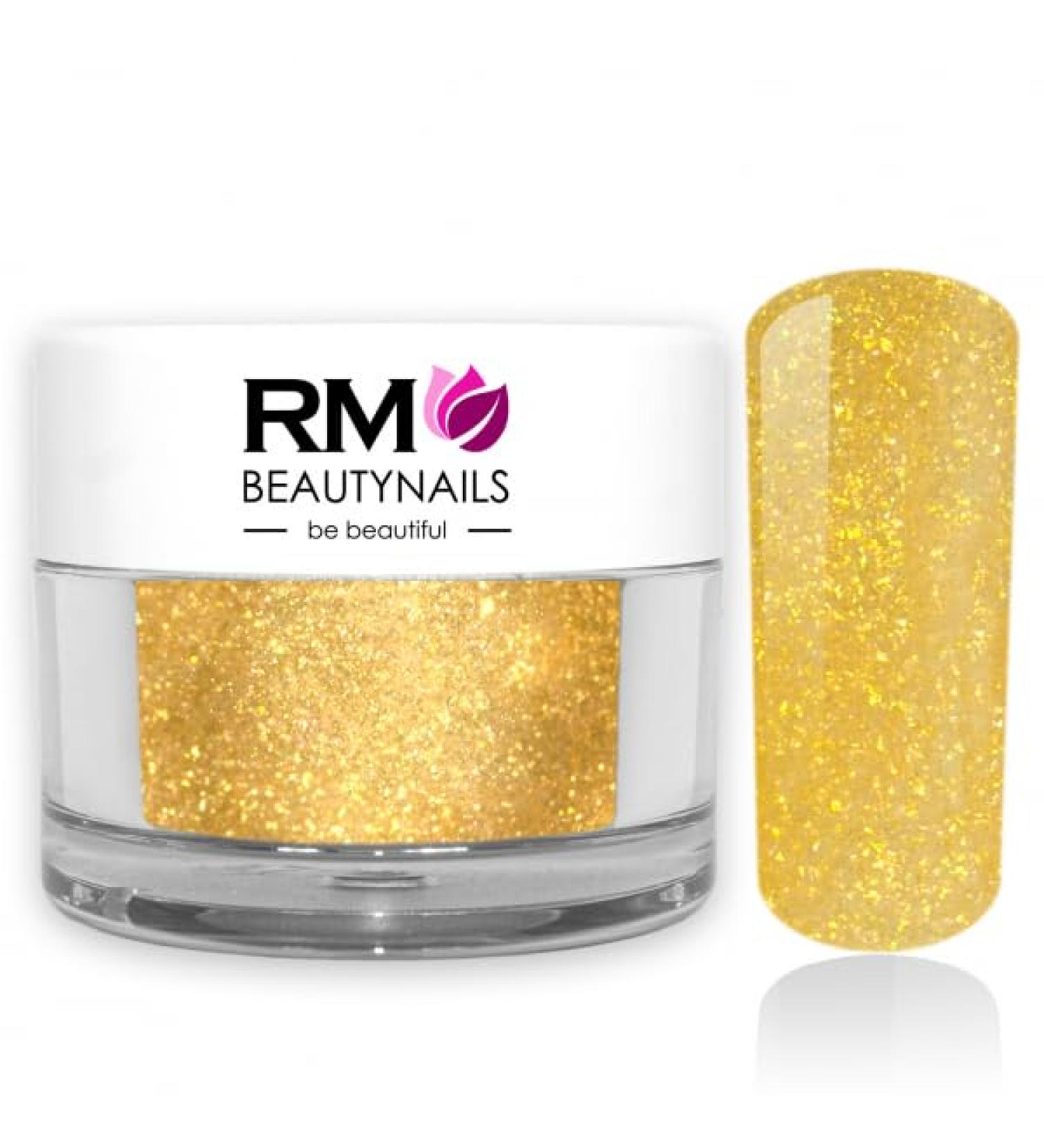 Acrylic Color Powder - Elegance Glitter Gold Yellow 10g for Nail Design | RM BeautyNails - Buy Online on GoSupps.com