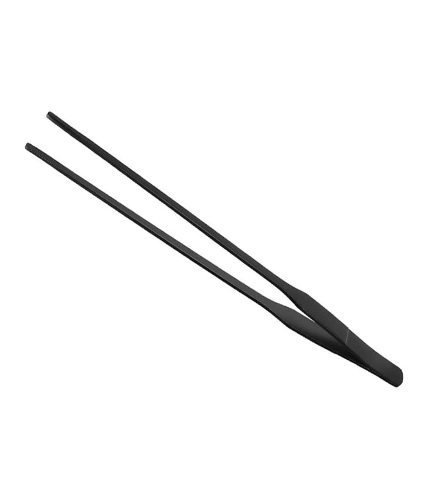 38cm Black Stainless Steel Aquarium Food Tweezers - Rust-Resistant Straight Design for Reptiles & Plants - Buy Online on GoSupps.com