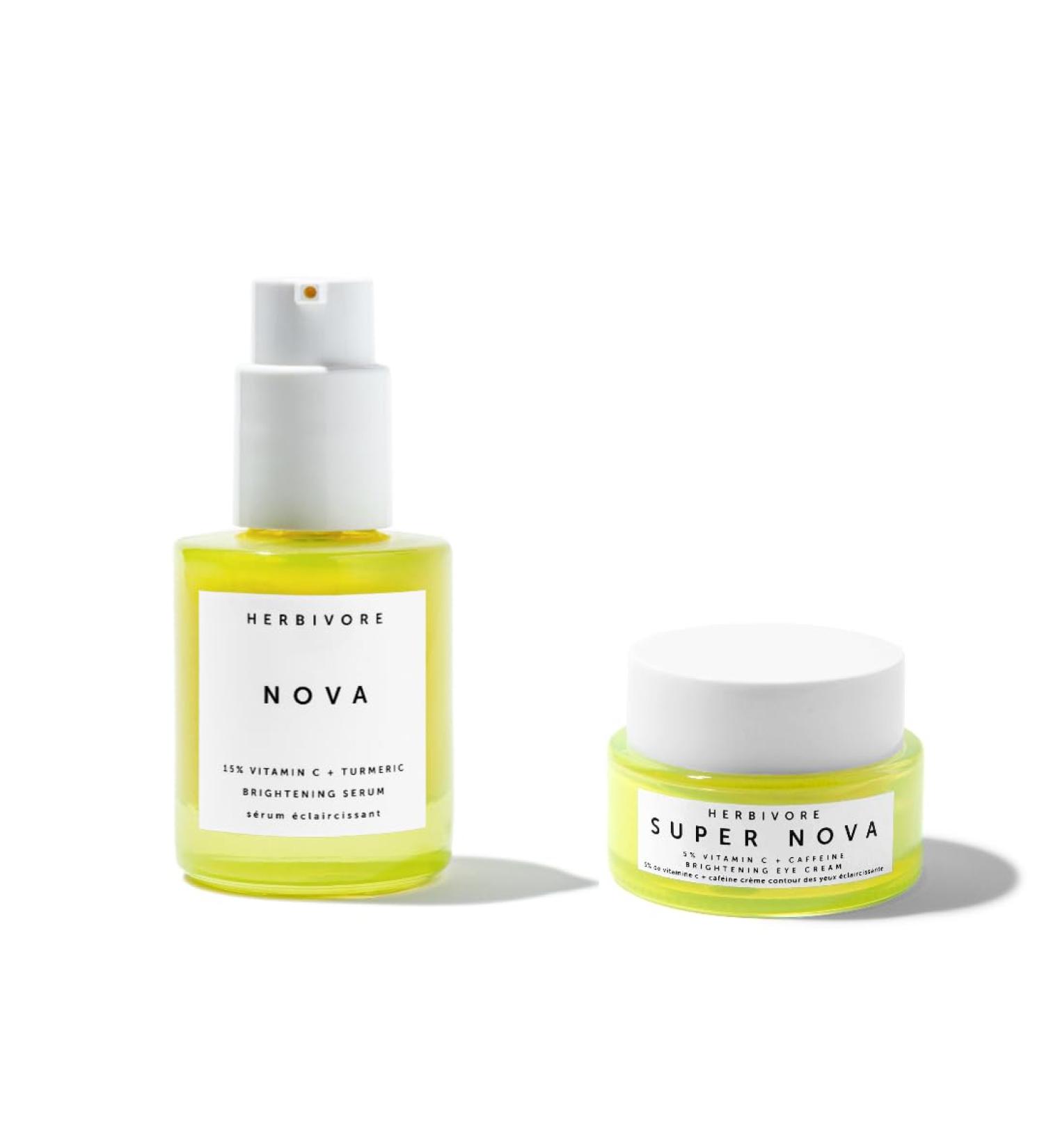 HERBIVORE Brightening Skincare Duo | Nova Serum & Super Nova Eye Cream - Radiant Skin Worldwide - Buy Online on GoSupps.com
