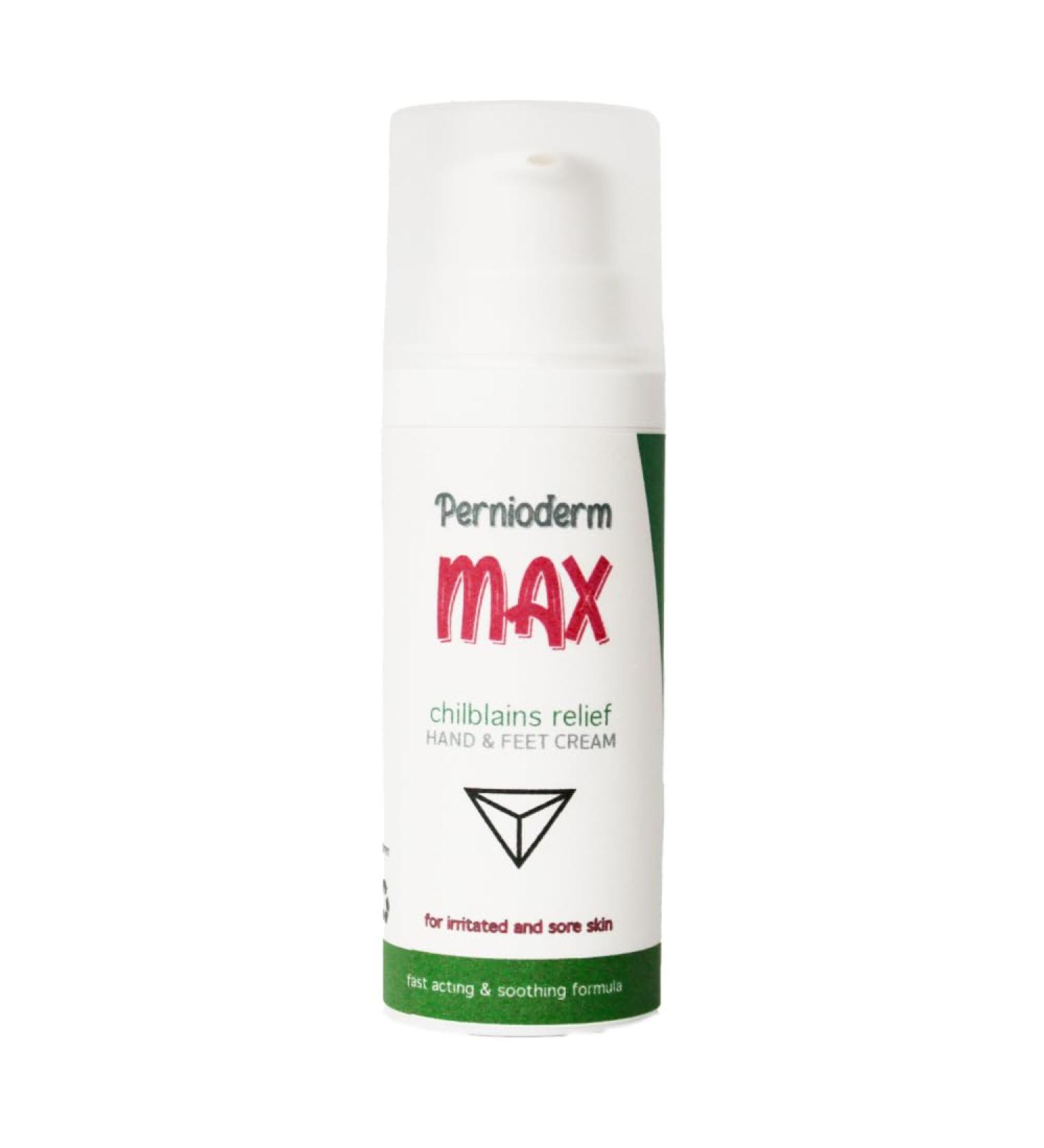 Pernioderm Max Relief Chilblains Cream 50ml | Intense Relief Formula for Irritated Sore Skin | Zinc Witch Hazel & Tea Tree  - Buy Online on GoSupps.com