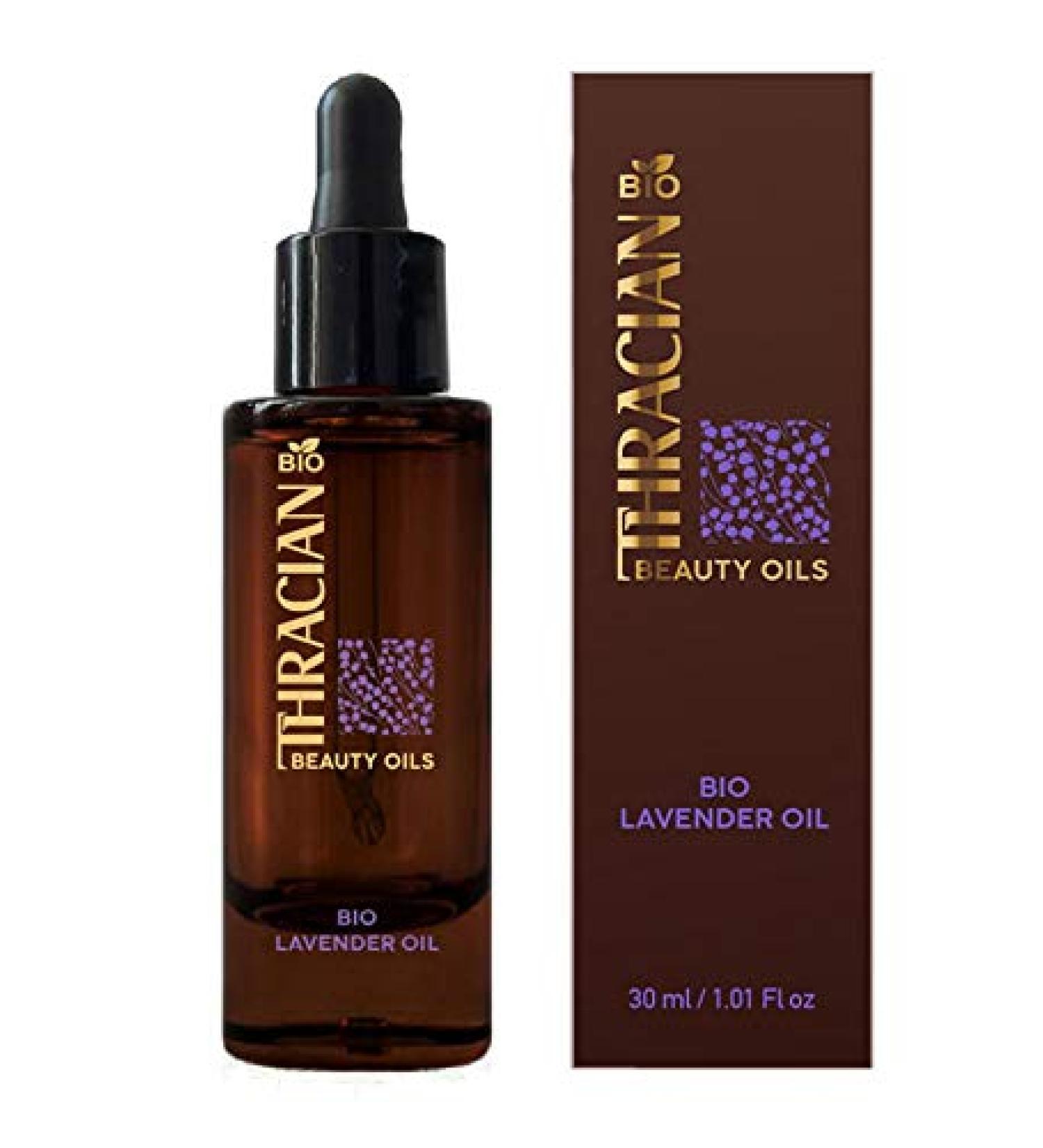 Thracian Bulgarian Beauty Lavender Oil with Bio Premium Certified Bulgarian Lavender Anti-aging Moisturizing Oil for Face Body and Hair in 1.01 fl oz Glass with Dropper - Buy Online on GoSupps.com