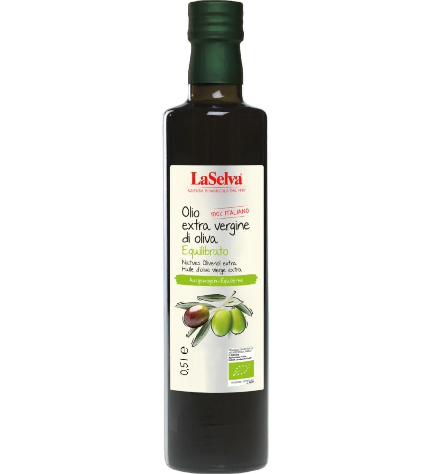 LaSelva La Selva Organic Extra Balanced Virgin Olive Oil - Made in Italy (6 x 0.50 L)