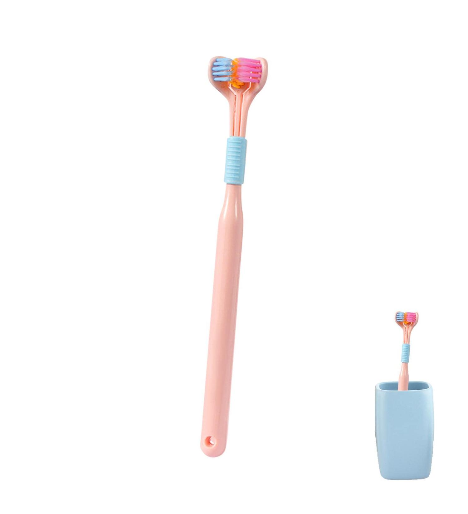 Buy 3-Page V-Shaped Toothbrush | Extra Soft Travel Toothbrush for Kids & Adults | Triple-Angle Dental Care | International Shipping Available - Buy Online on GoSupps.com