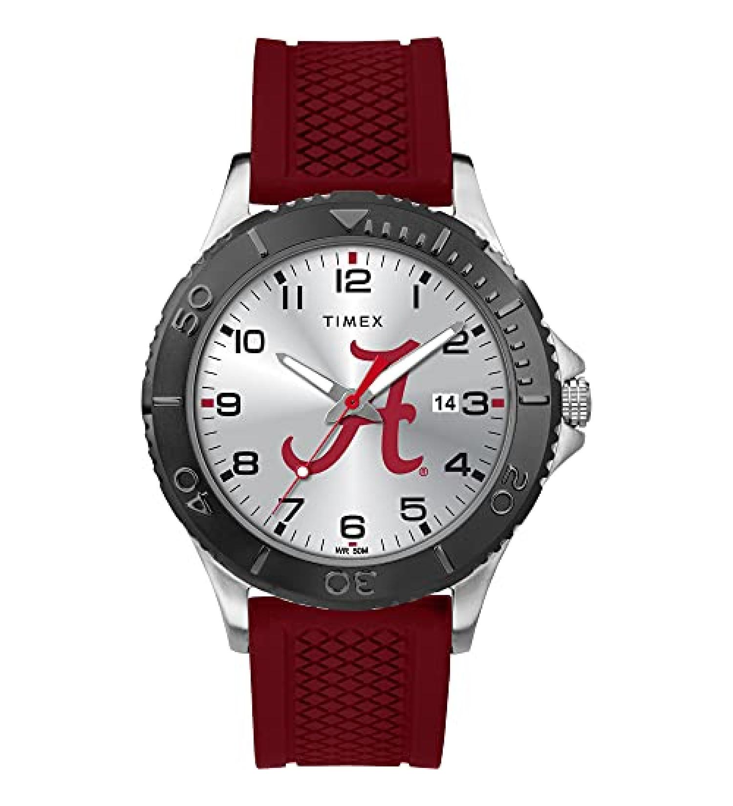 Timex Tribute Men's Gamer 42mm Quartz Watch with Silicone Strap Alabama Crimson Tide