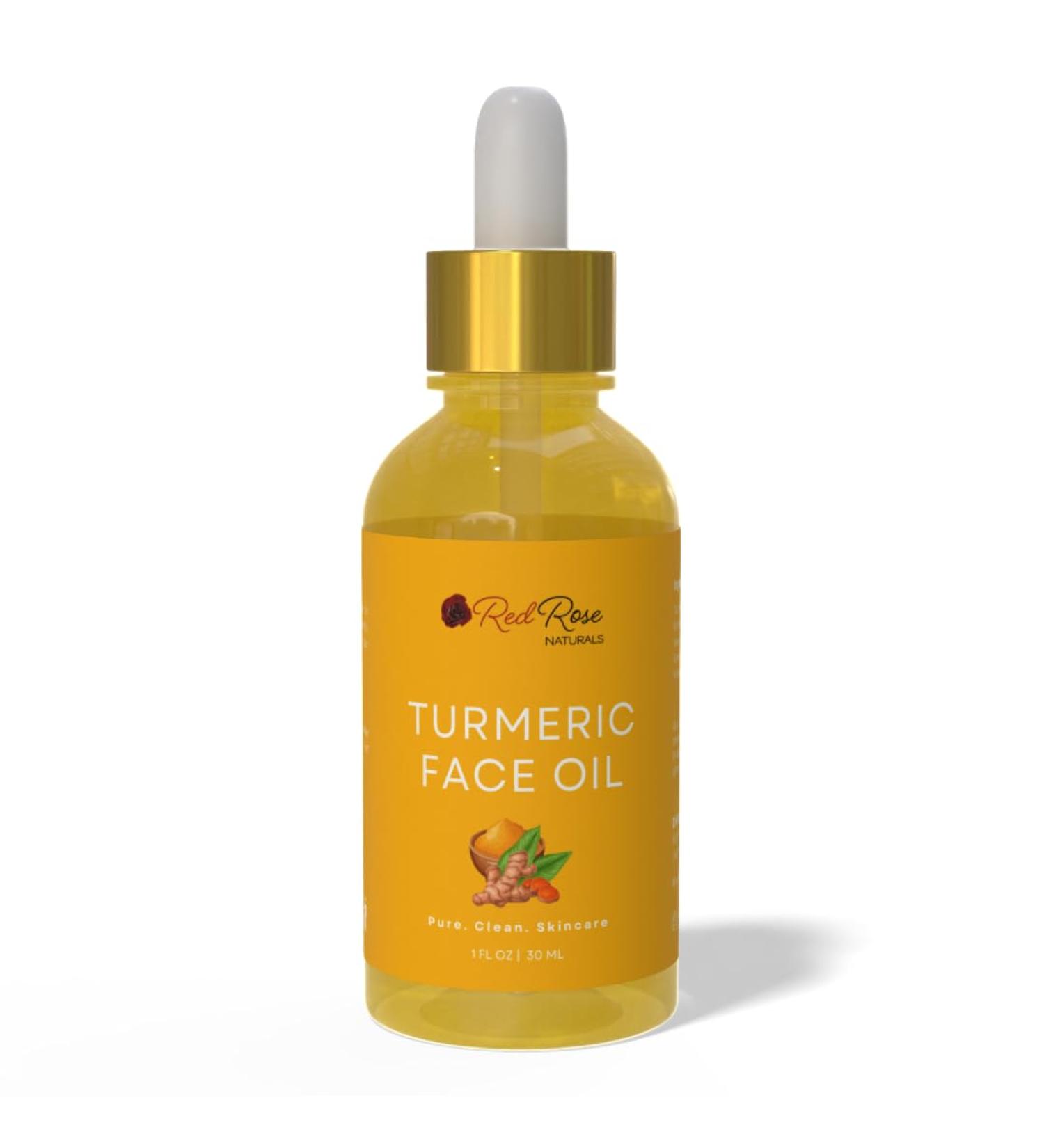 Red Rose Naturals Turmeric Face Oil - Facial Serum & Moisturizer with Vitamin C for Women & Men Hydrates & Revitalizes Dull Skin - All Skin Types - Made with Turmeric Essential Oil- 1 oz. - Buy Online on GoSupps.com