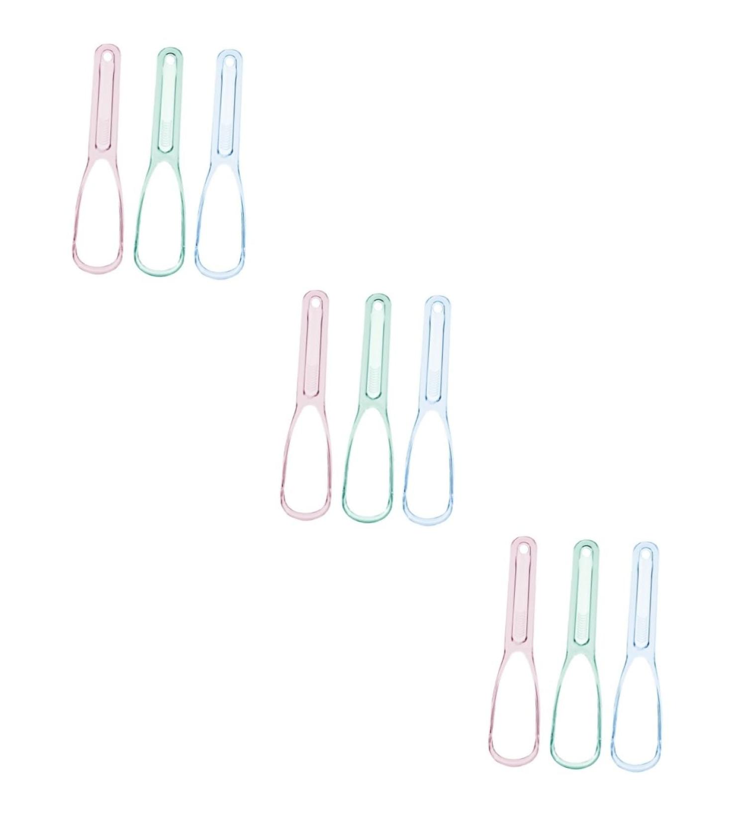 FRCOLOR 9 Pcs Tongue Scraper Set - Ultimate Oral Care Cleaning Tools for Kids & Adults | Effective Tongue Coating Brush & Dental Floss | International Shipping Available - Buy Online on GoSupps.com