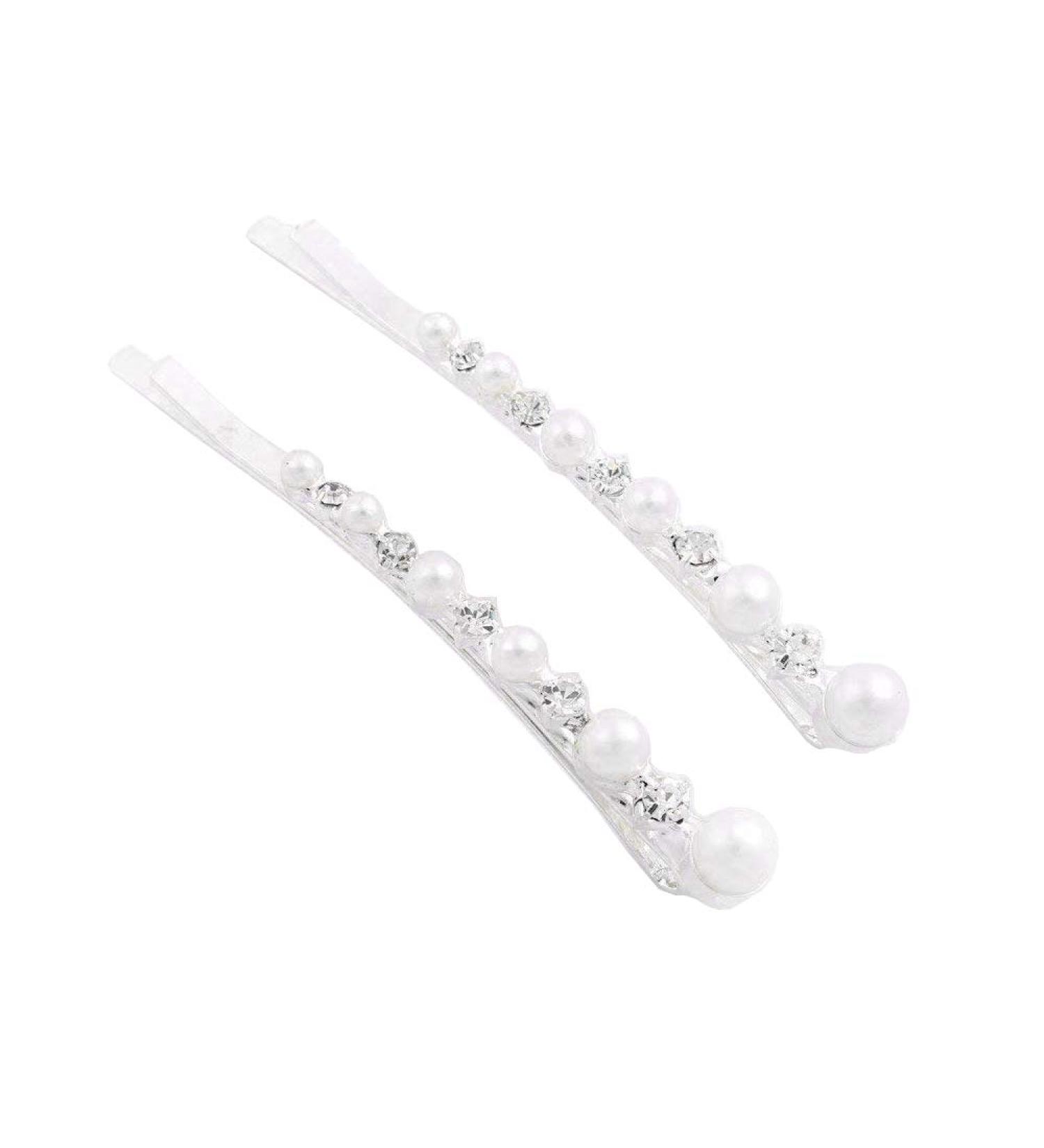 AAHB hair clip clip hair accessory pearl rhinestone large 110 g 2 pieces