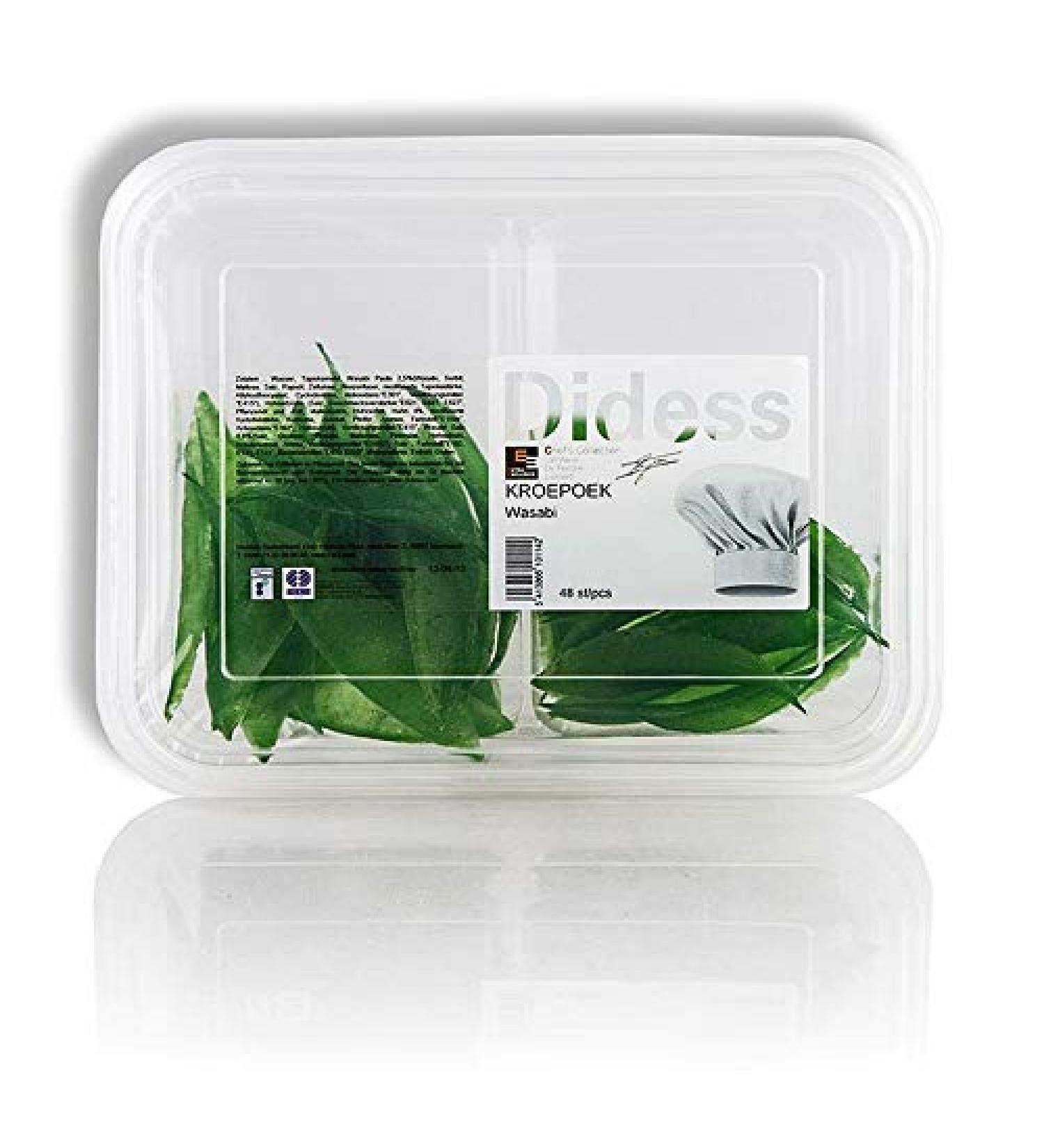 Kroepoek with wasabi unbaked green 105g 48 pcs
