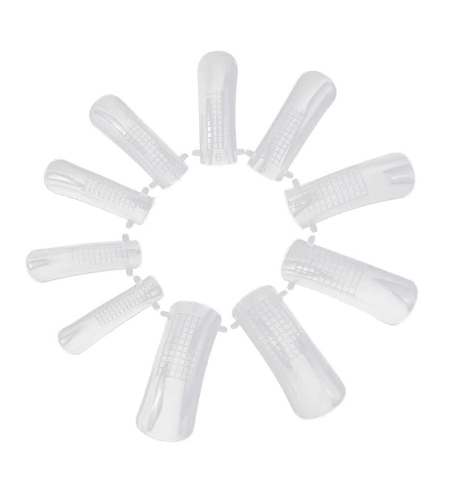 Polygel Nail Forms Acrylic Nail Extension Forms Full Cover Nail Tips False Clear Nail Tips with Scale Dual Forms for Polygel 100PCS/Set - Buy Online on GoSupps.com