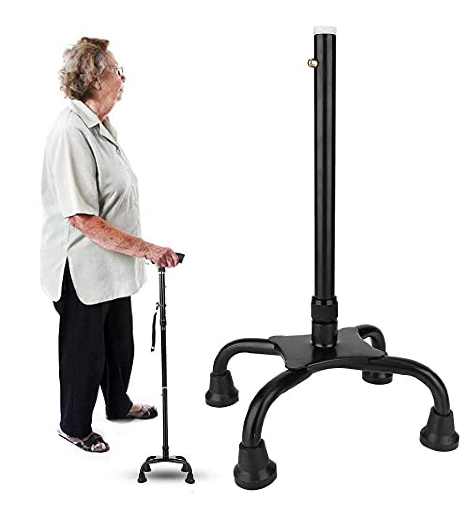 SilteD Walking Stick Elderly Crutches Accessories Anti-Slip Feet Covered Four-Legged for Crutch Walking Staff Cane Support Brace Stick Quad Mobility - Buy Online on GoSupps.com