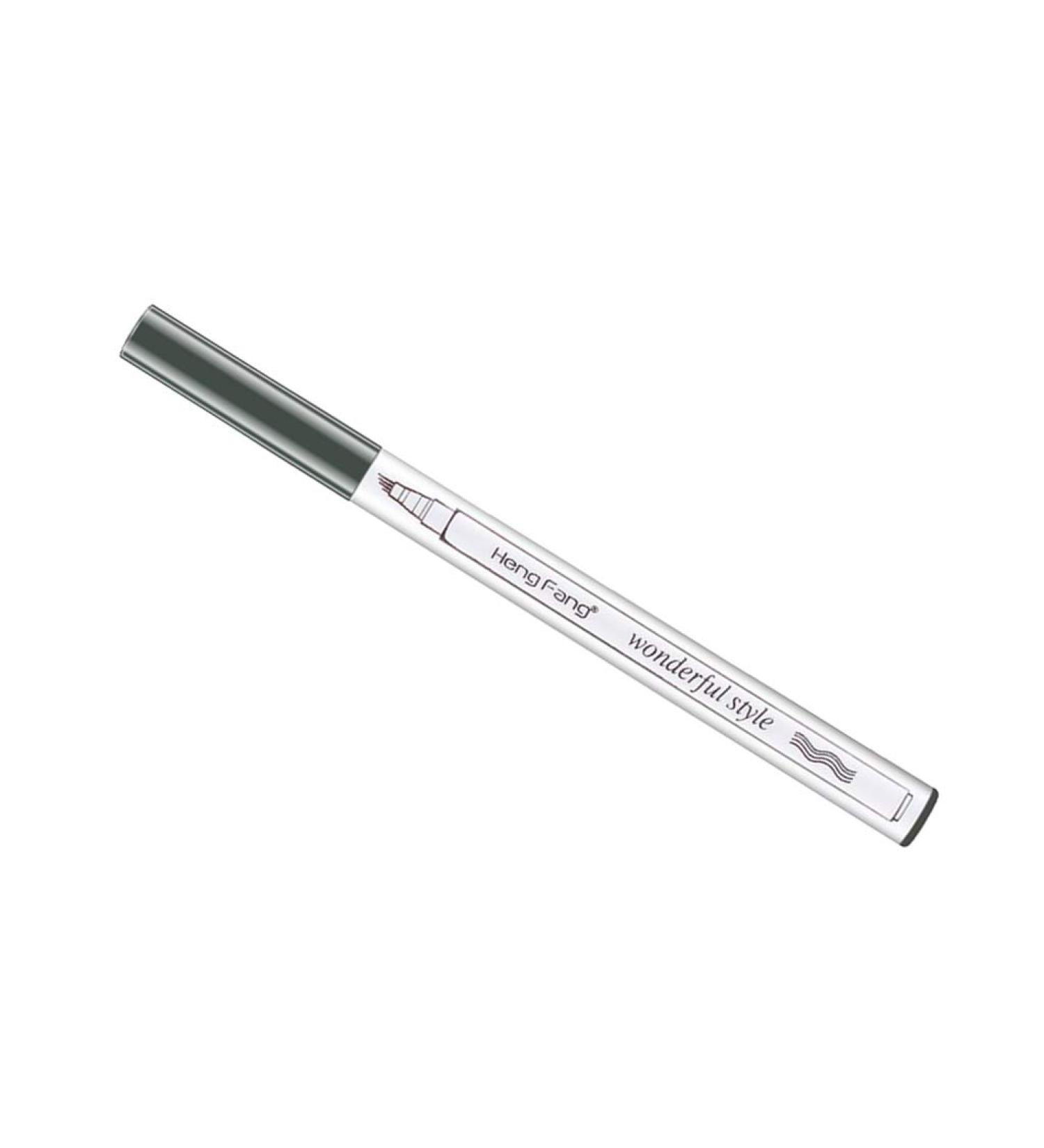 Waterproof Four-Tooth Fork Eyebrow Pencil - Dark Grey | Long-lasting Precision for Perfect Brows - Buy Online on GoSupps.com