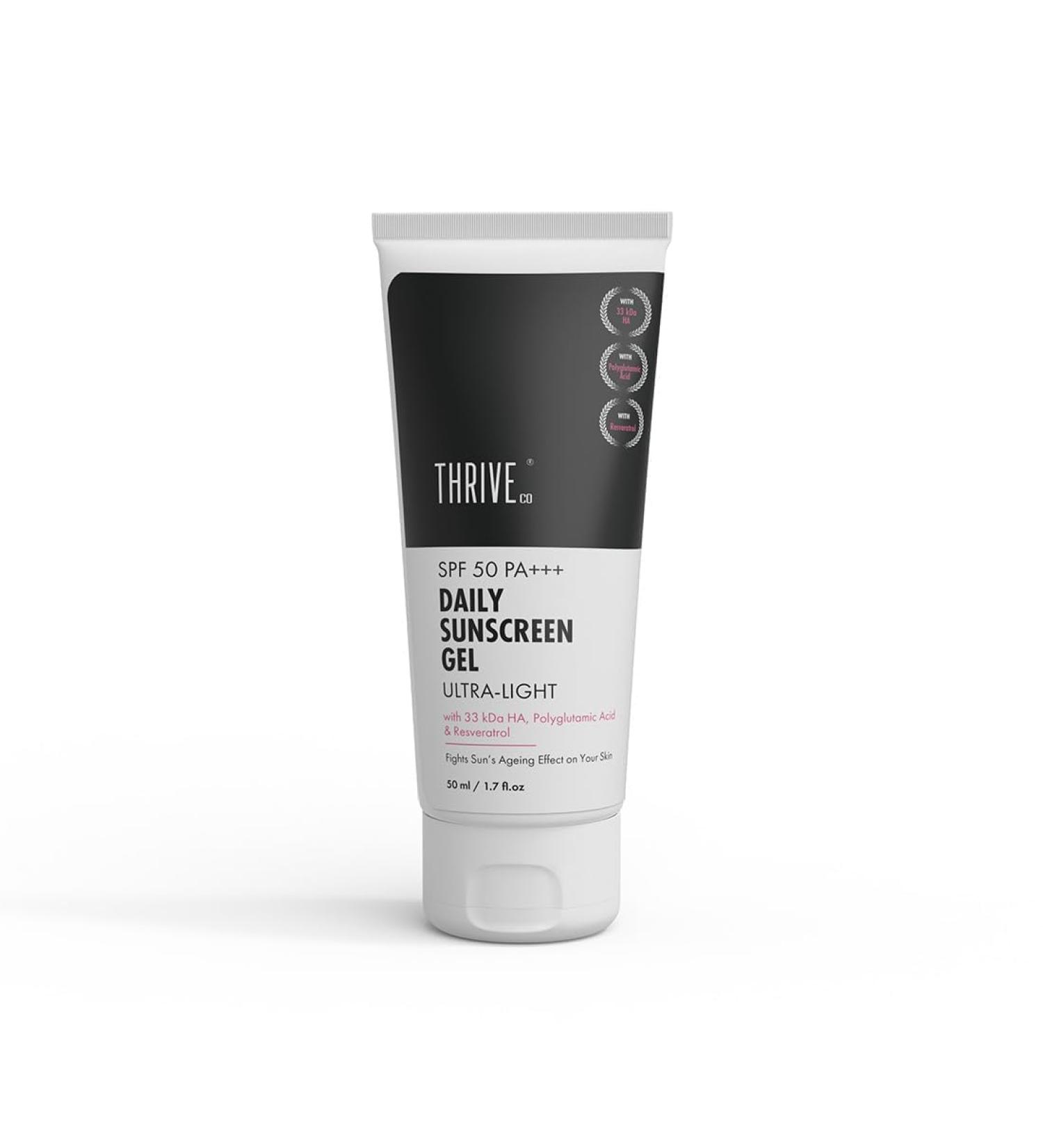 Sheltr Ultra-Light Daily Sunscreen Gel SPF 50 PA+++ | Mineral-Based UVA/UVB Protection | Anti-Aging Hydration for All Skin Types - 50ml - Buy Online on GoSupps.com
