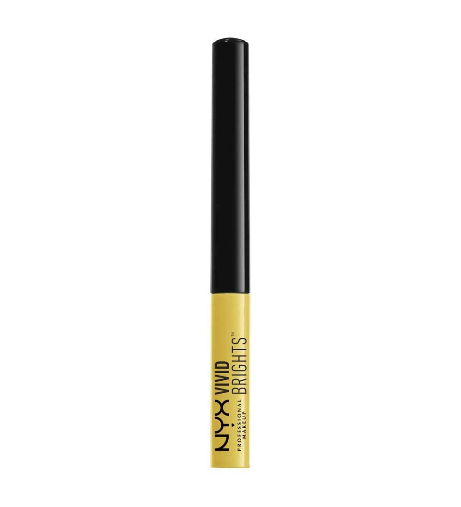 NYX Vivid Brights Liquid Eyeliner in Vivid Halo - Pastel Yellow | Long-lasting Formula - Buy Online on GoSupps.com