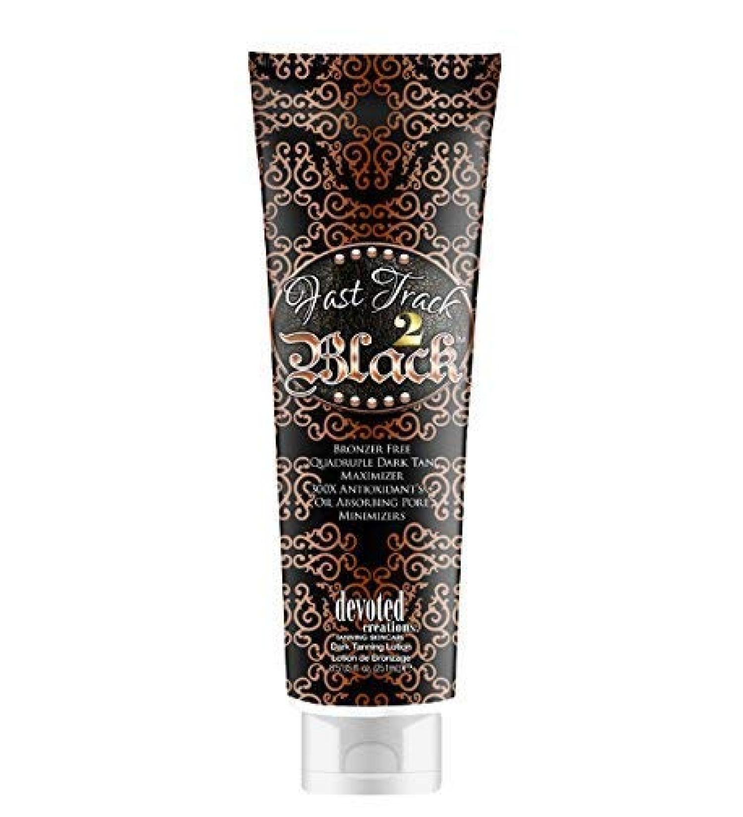 Devoted Creations Fast Track 2 Black Dark Tan Maximizer Tanning Lotion 8.5oz - Buy Online on GoSupps.com