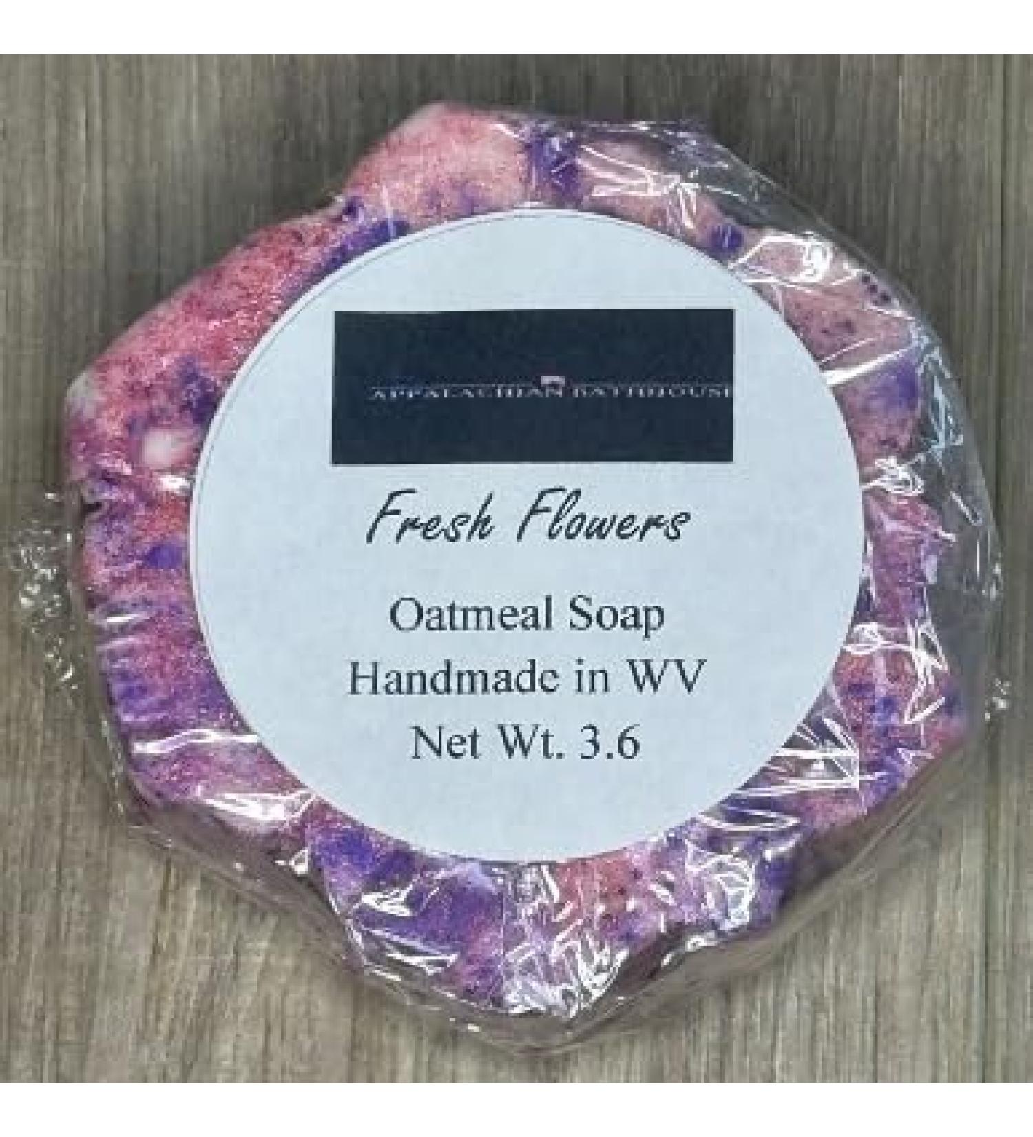 Handmade Oatmeal Soap with Fresh Flowers - 3.6 oz | Artisan Made in the U.S.A. - International Shipping Available - Buy Online on GoSupps.com