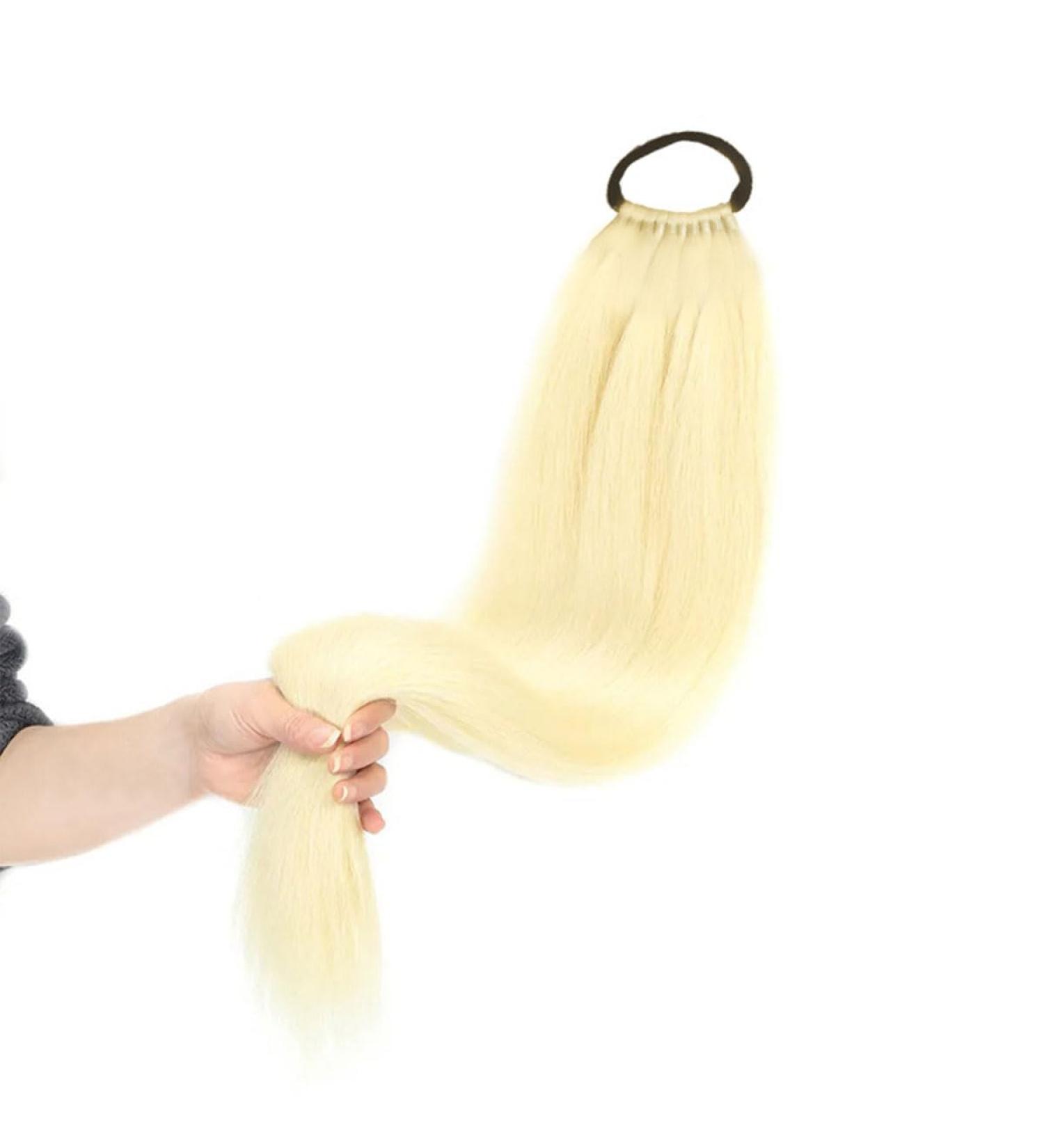 Traziewell Blonde Ponytail Extension Long Straight Hair Extensions High Temperature Synthetic Hair Pieces for Braiding Hairpiece for Women Ladies Daily Wear 0431 FH000431 One Size - Buy Online on GoSupps.com