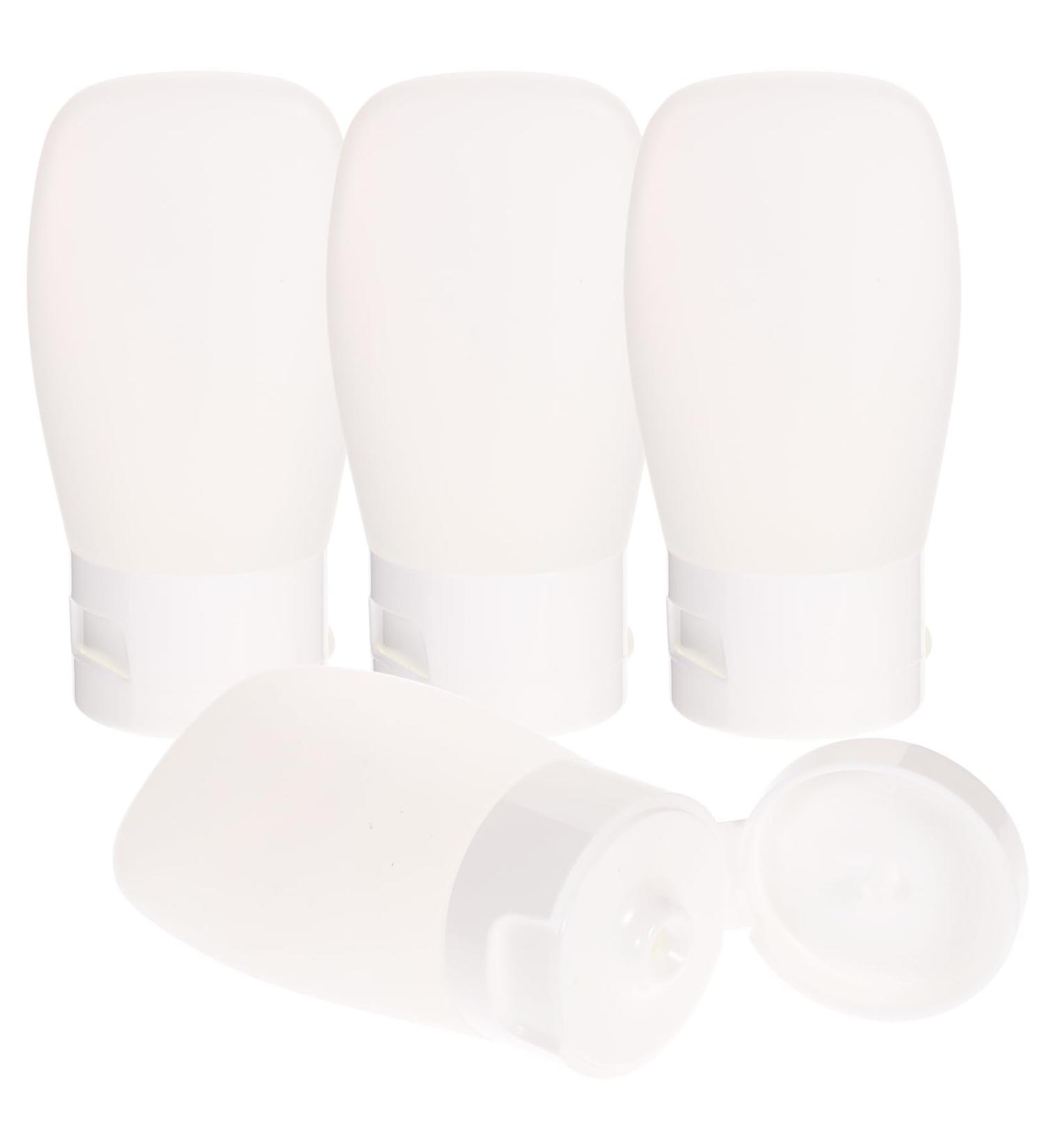 FRCOLOR 4Pcs Silicone Travel Shampoo Bottles Set Portable Refillable Lotion & Shampoo Bottles 30ml for Travel - Easy Squeezy White Containers - Buy Online on GoSupps.com