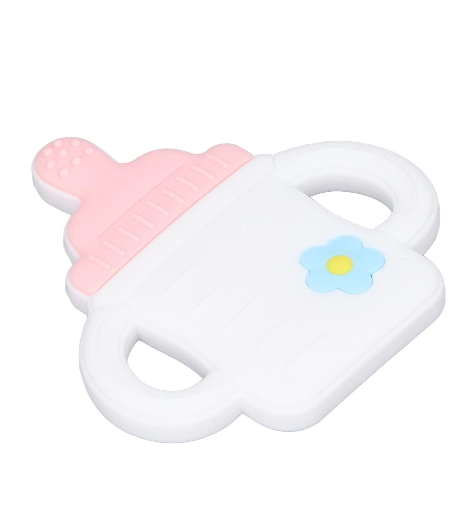 LBEC Cartoon Bottle Shaped Silicone Teether | Easy Grip Baby Bath Gift | International Shipping - Buy Online on GoSupps.com