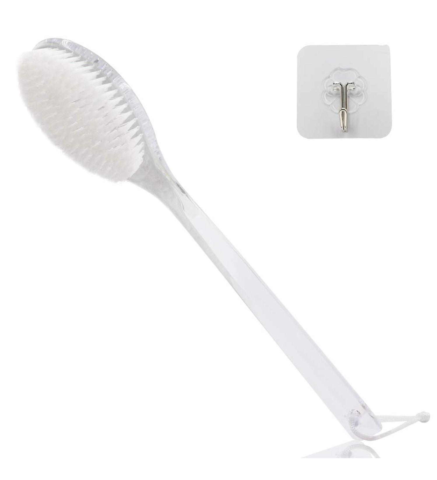 McZCent Long Stem Back Brush - Exfoliating Shower & Bath Brush for Peeling & Massage | Plastic Body Exfoliator - Buy Online on GoSupps.com