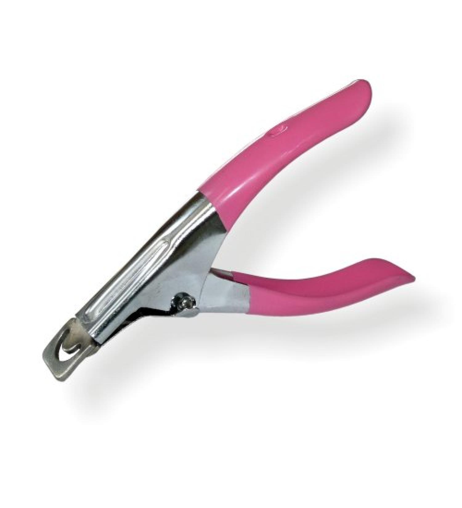 NAILFUN Professional Tipcutter Pink Handle Nail cutter in metal design - for shortening - cutting tips or artificial nails