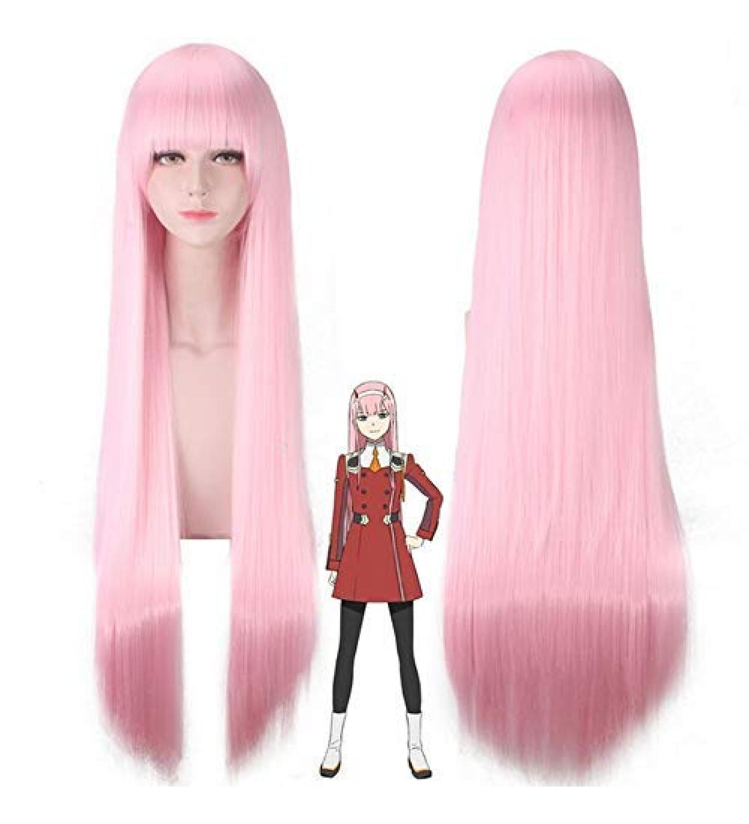 GJBXP DARLING in the FRANXX 02 Zero Two Anime Cosplay Wig - 100cm Long Pink Straight Synthetic Hair for Women - Buy Online on GoSupps.com