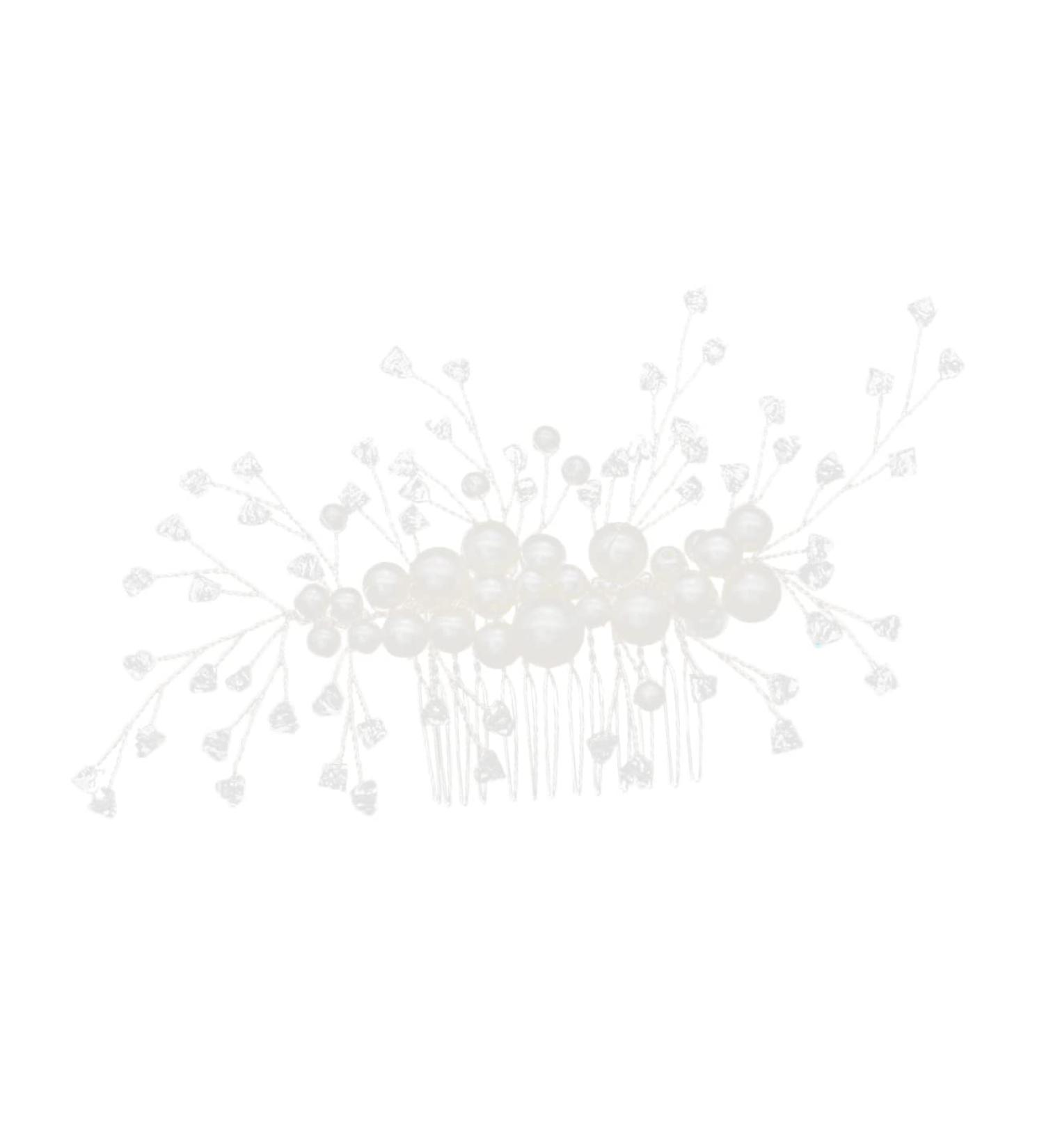 FRCOLOR Wedding headpieces for wedding wire side Comb wedding side headpiece side Comb Rhinestone Clip Comb Leaf Crystal Hair Comb Leaf Hair Comb hair crystal clip pearl Crystal - Buy Online on GoSupps.com