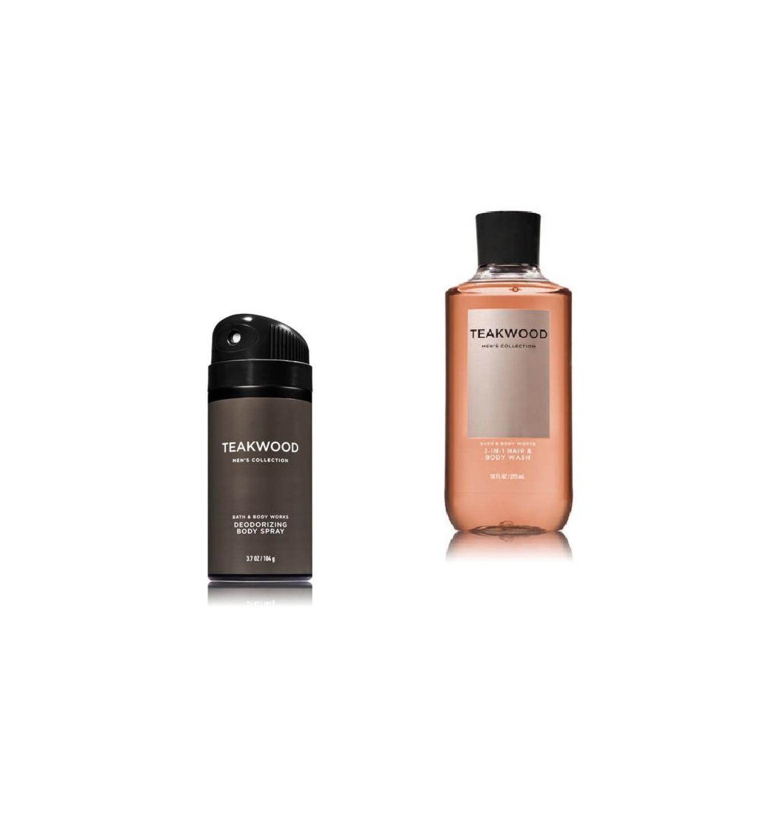 Bath & Body Works Teakwood Gift Set - Deodorizing Body Spray & 2-in-1 Hair & Body Wash - Shop Internationally - Buy Online on GoSupps.com
