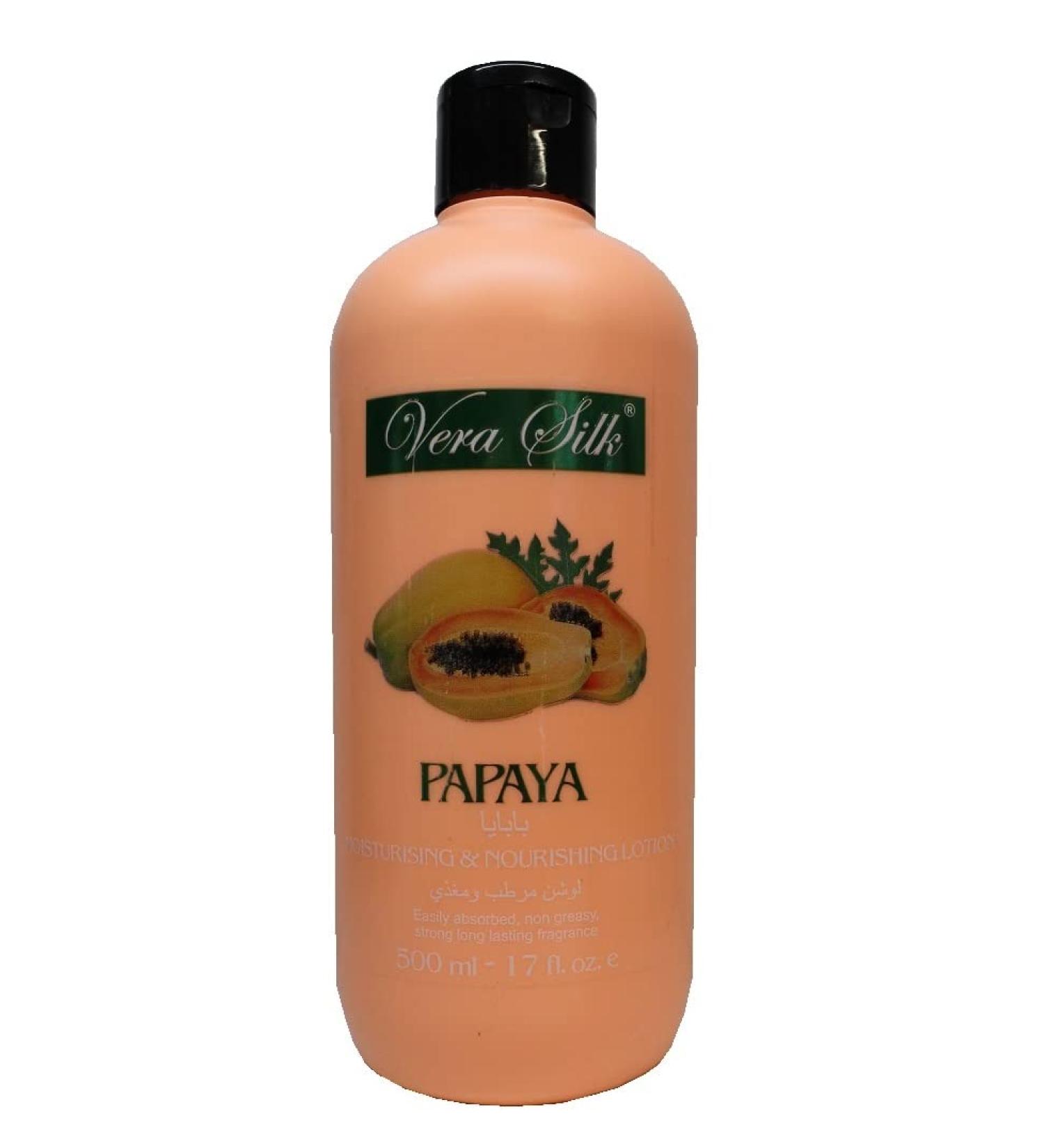 Vera Silk Moisturising & Nurishing Body Lotion - Papaya - 500ml - Buy Online on GoSupps.com