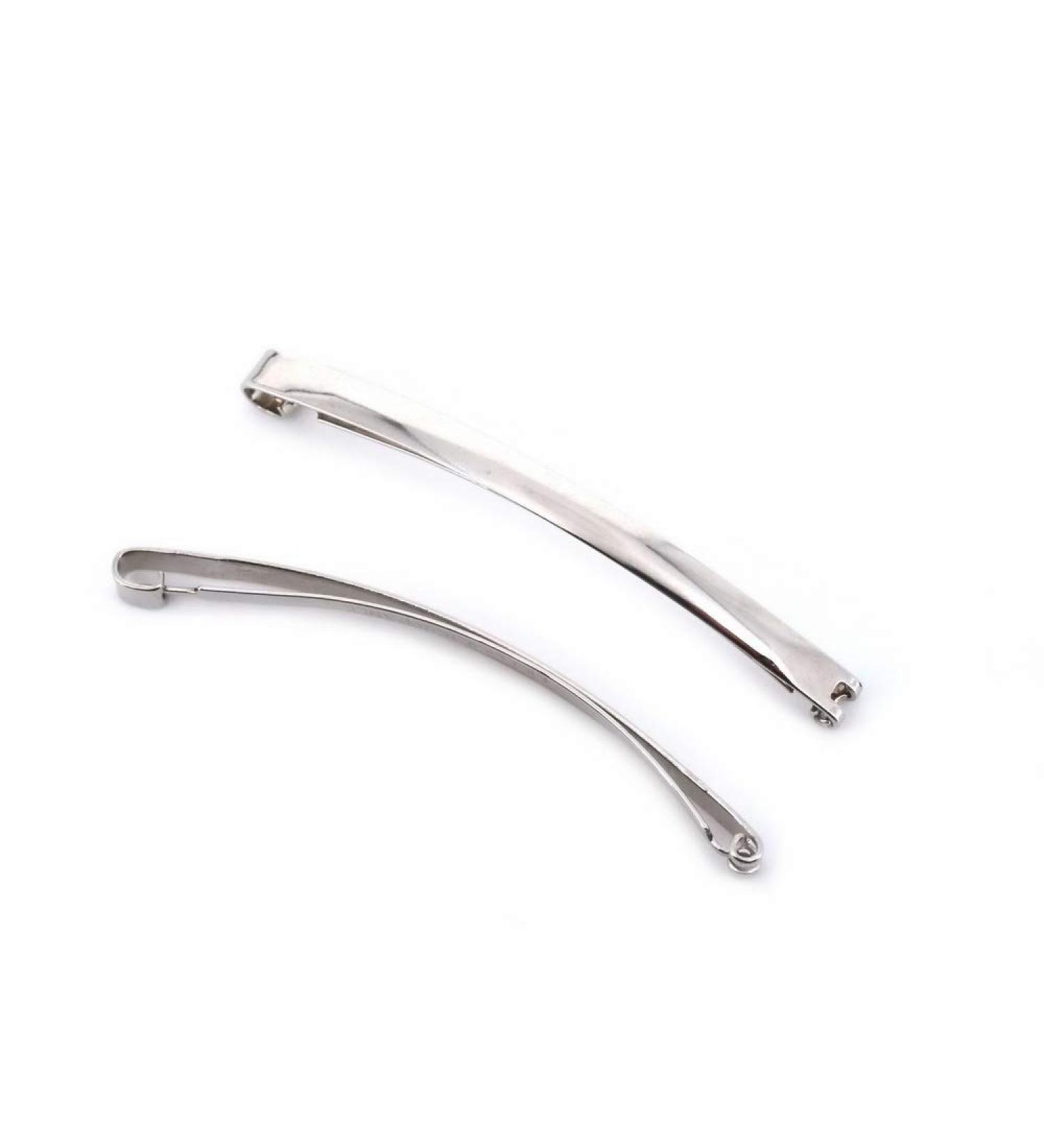 Hair clips silver 5.8 cm 8 pieces