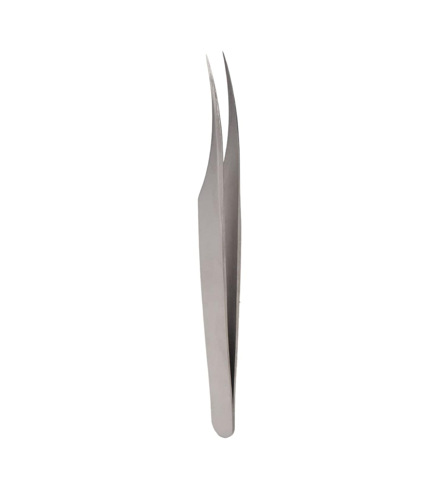 Precision Silver Stainless Steel Makeup Tools | Curved Tweezers for False Eyelashes | International Shipping - Buy Online on GoSupps.com