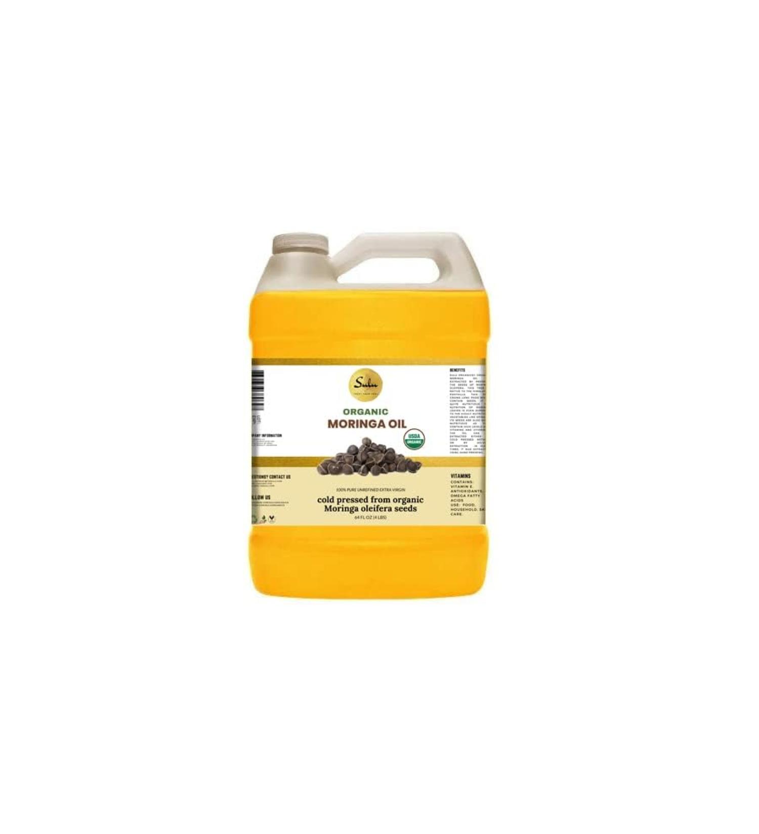 100% Pure USDA Organic Cold Pressed Unrefined Moringa Oil - 8 LBS/1 Gallon - International Shipping Available - Buy Online on GoSupps.com