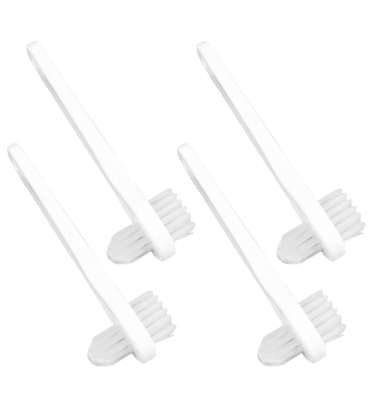 Beaupretty 4 Pcs Portable Denture Cleaner Toothbrushes - Double Head Toothbrush for Effective Denture Care | Travel-Friendly Finger Brush - Buy Online on GoSupps.com