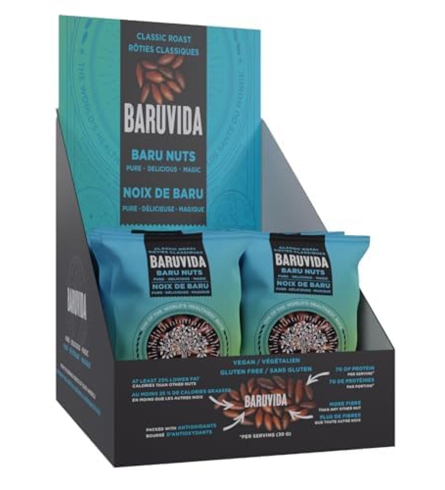 Baruvida Baru Nuts Classic Roast | World's Healthiest Nut | Crunchy and Delicious | Healthy Snack | High Protein Lowest Fat and Lowest Calorie Nut | Suitable for Vegan Gluten Free Keto Peanut Free | Naturally Non GMO | SUPERFOOD with SUPER TASTE | 12-pack - Buy Online on GoSupps.com