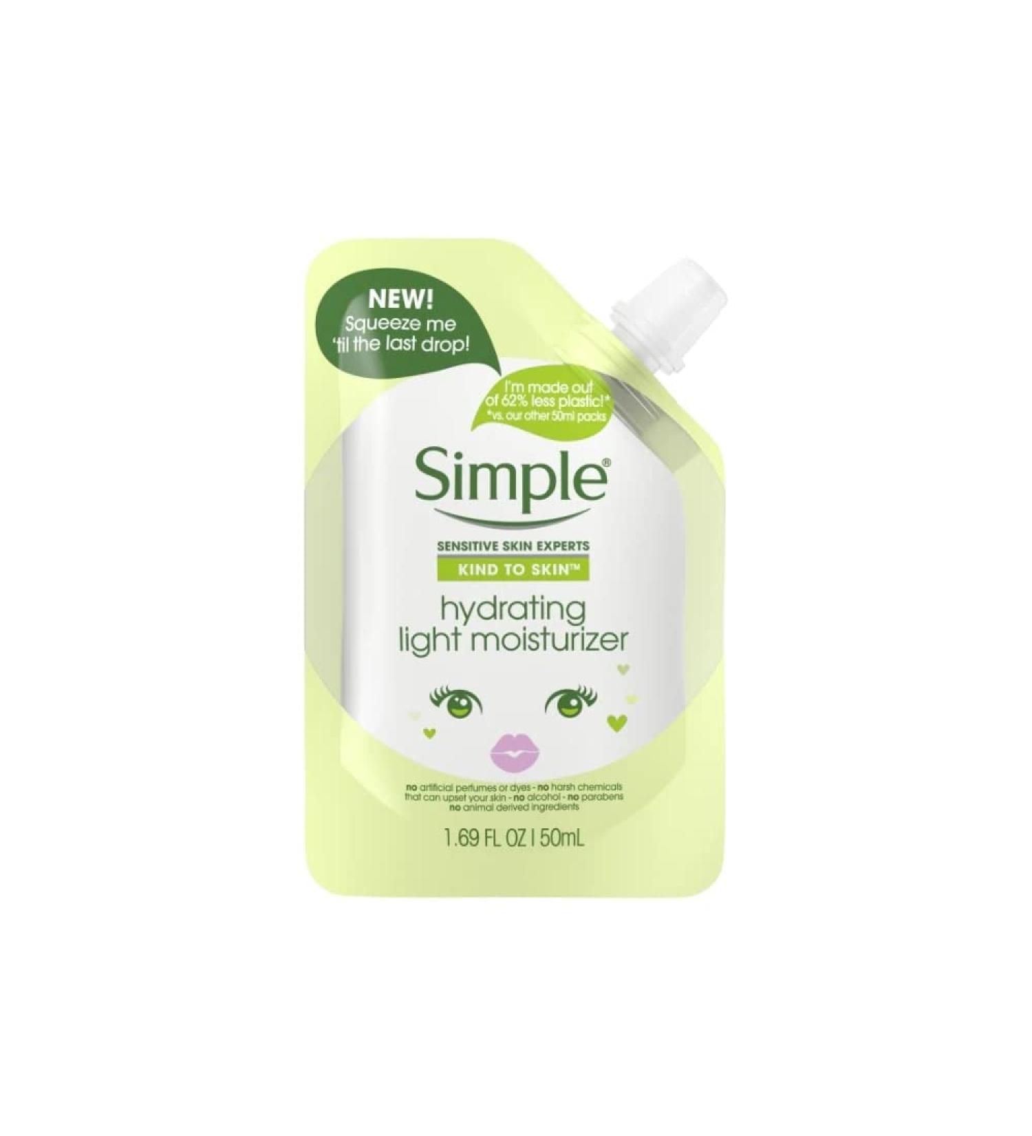 Simple Sassy Hydrating Light Moisturizer Mini Travel Size Eco Friendly Pouch (Hydrating Light Moisturizer 1.69 fl oz (Pack of 1)