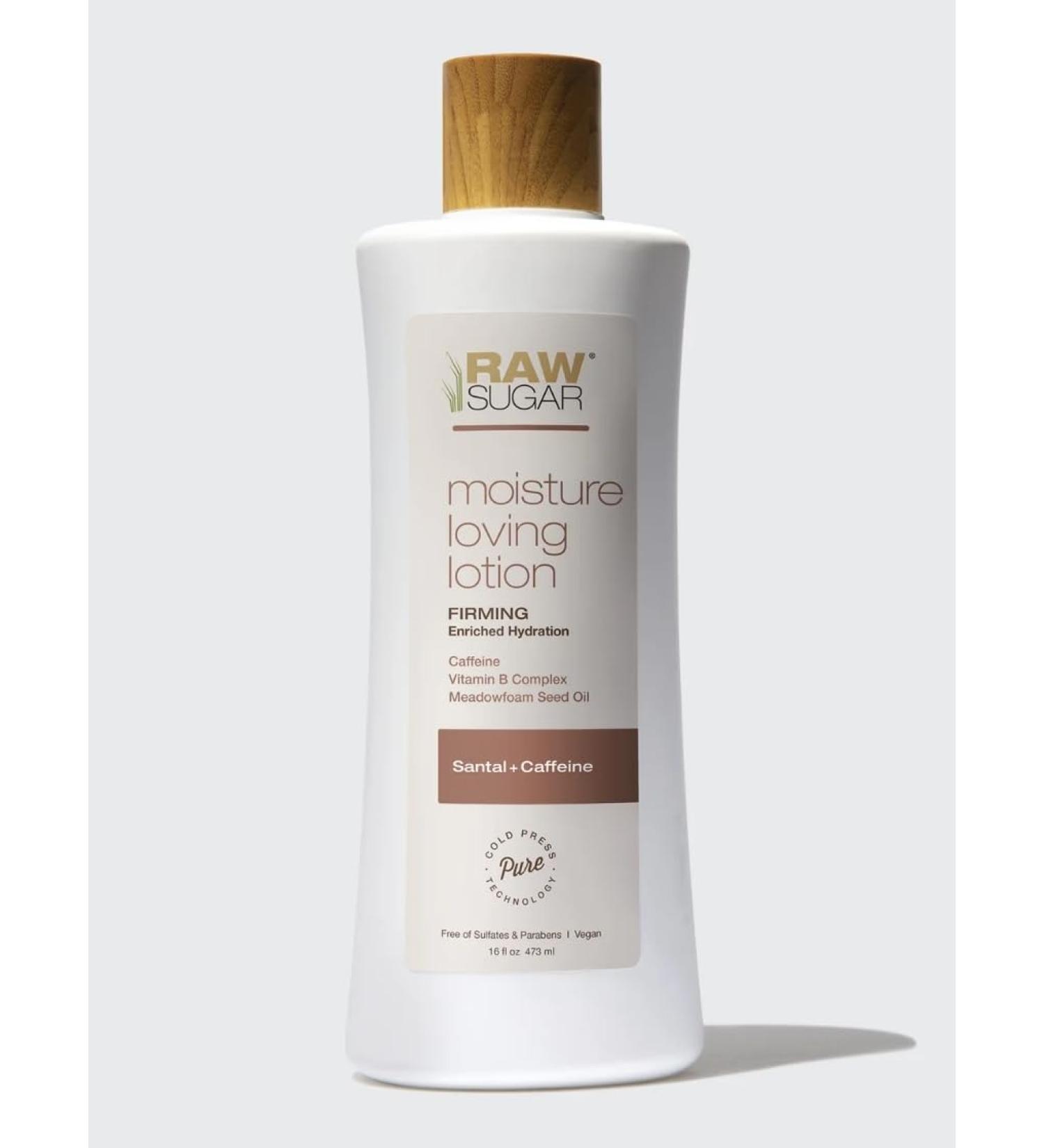 Raw Sugar Moisture Loving Lotion - Santal & Caffeine 16oz | Hydrating Body Lotion for Soft Skin | International Shipping Available - Buy Online on GoSupps.com