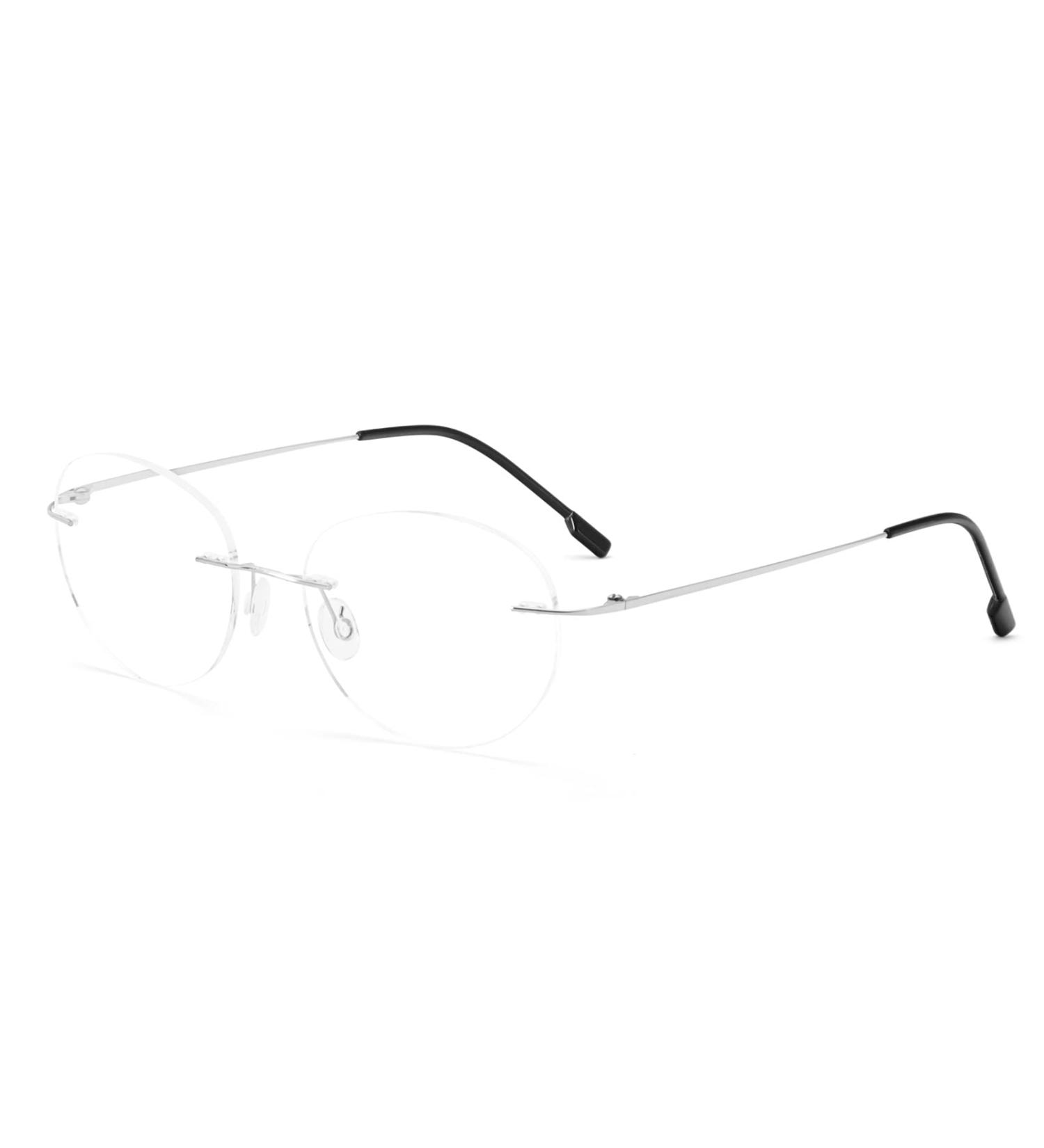 KoKoBin Titanium Reading Glasses - Ultralight Round Frameless 1.5 Diopters for Men & Women - Silver - Buy Online on GoSupps.com