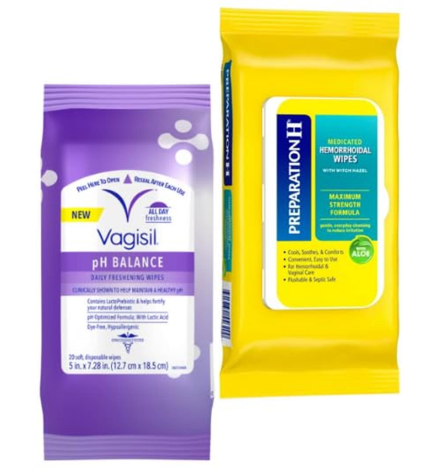 Buy Women's Intimate Cleaning Wipes | pH Balance & Hemorrhoid Relief Combo | International Shipping - Buy Online on GoSupps.com