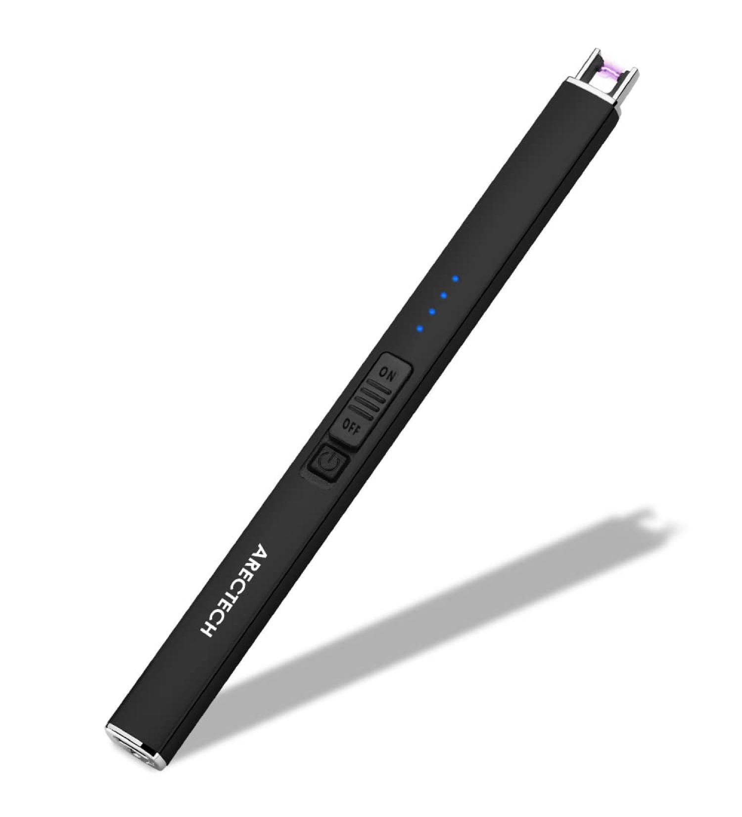 ARECTECH Rechargeable Electric Lighter - Plasma Arc Candle Lighter for Camping & Kitchen - USB Rechargeable - Black - Buy Online on GoSupps.com