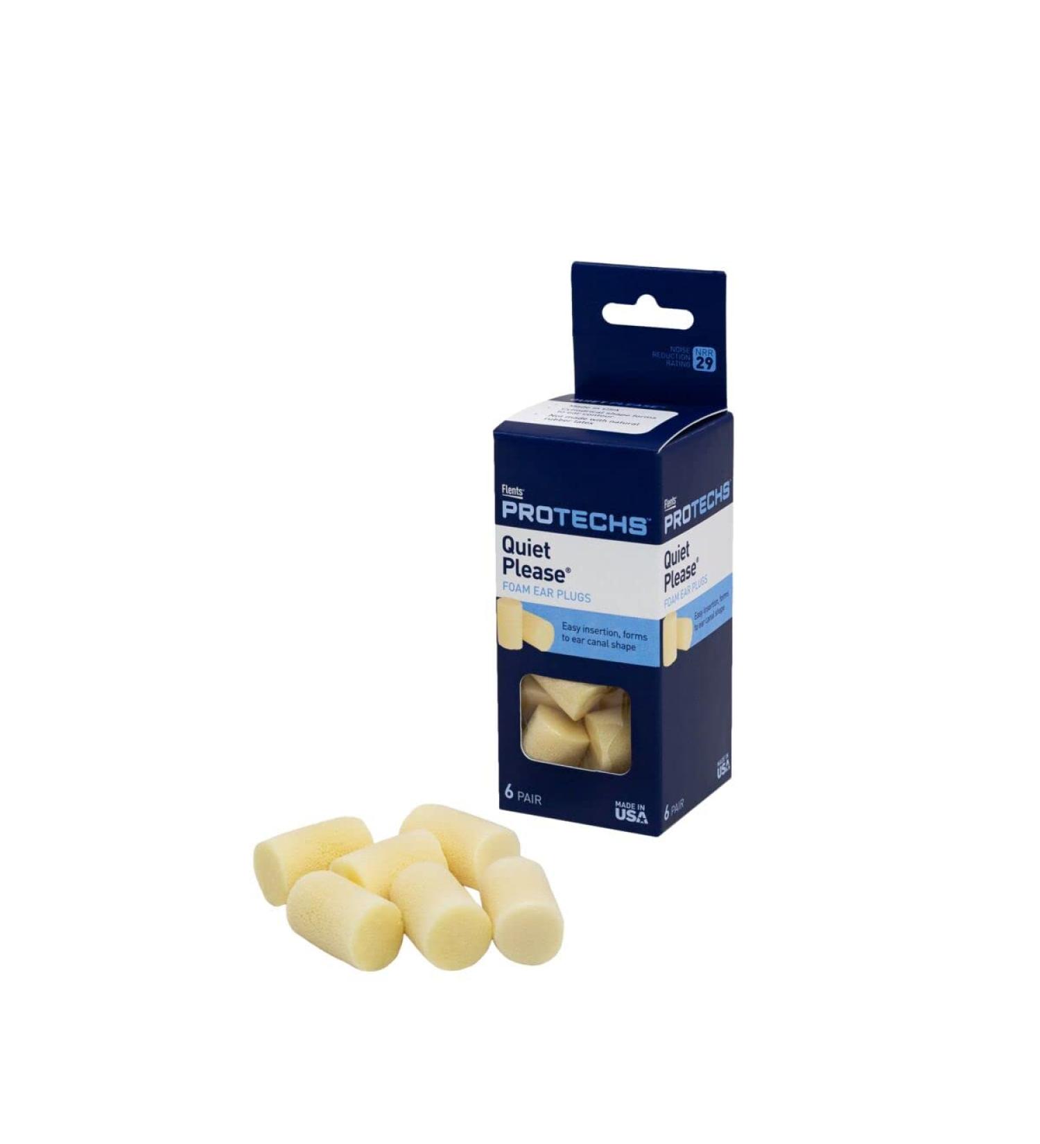 Flents Foam Ear Plugs - 6 Pairs for Sleeping, Snoring, Traveling & Studying | Made in USA - Buy Online on GoSupps.com