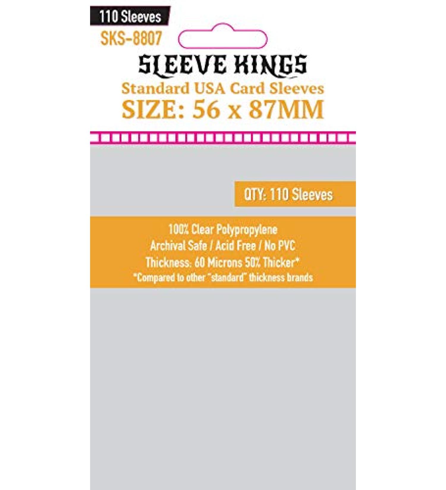 Sleeve Kings Standard USA Card Sleeves (56x87mm) - 110 Pack, 60 Microns